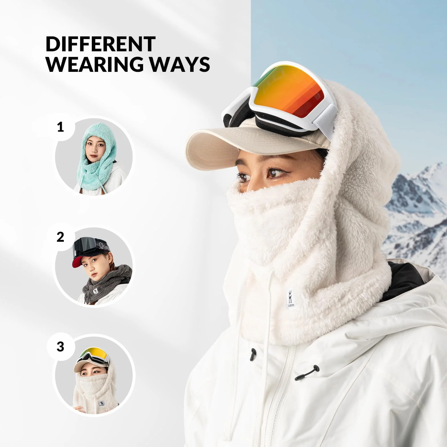 Kominiarka Narciarska Zimowa Ciepła Maska Przeciwdeszczowa Kominiarka Termiczna Wiatroodporna Maska Motocyklowa do Aktywności na Outdoor Rower Snowboard na Nartach Ocieplacz na Szyję Unisex
