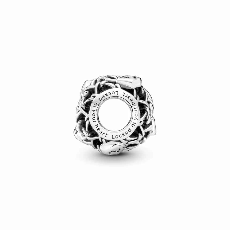 Pandora Moments Charms ze srebra próby 925, kłódka i klucz