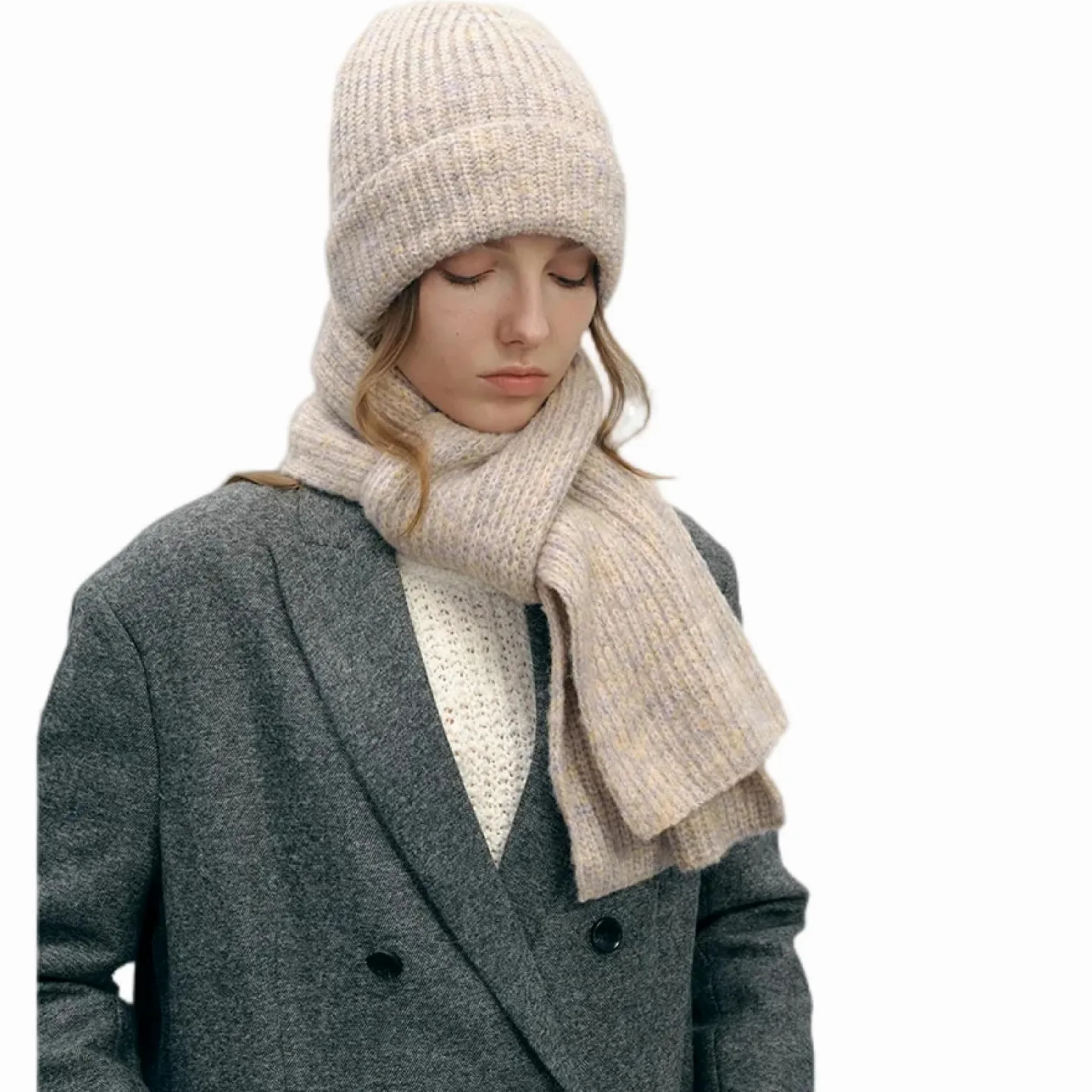 Czapki Czapki Skullies Czapki Beanie 2-częściowy Zestaw Szalik Kobiety Mężczyźni Moda Gruba Ciepła Czapka Narciarska Czapka Z Daszkiem