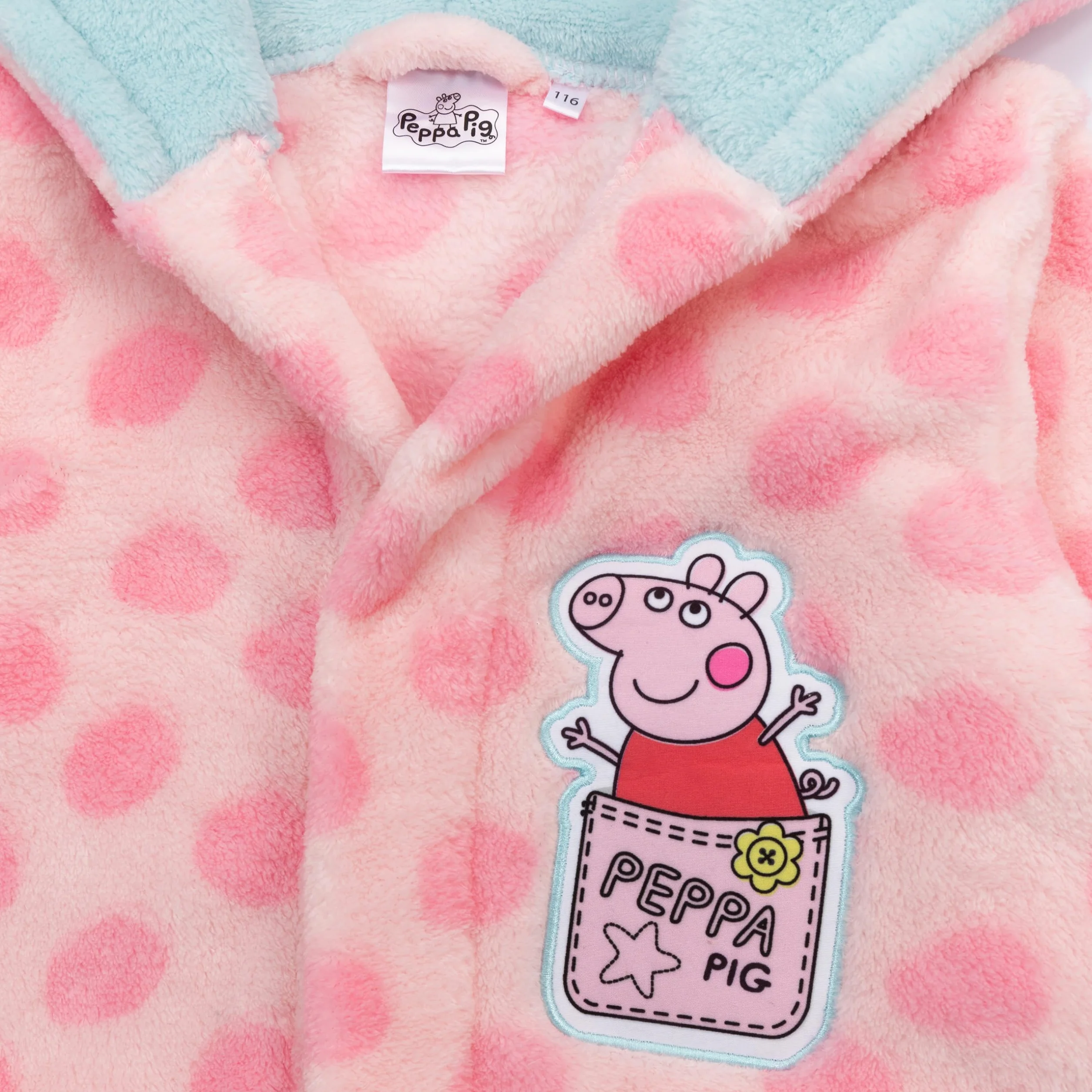 Peppa Pig Szlafrok dziewczęcy Peppa Świnka Szlafrok Polar Szlafrok