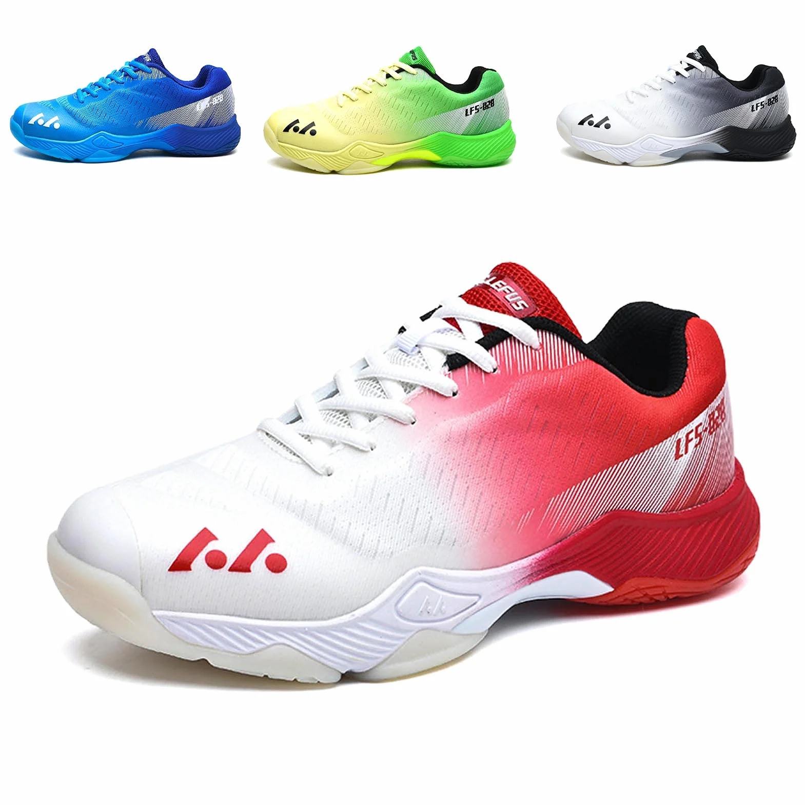 BLBK Buty do badmintona, buty do squasha, buty halowe do różnych wykładzin podłogowych, wygodny i pewny chwyt/buty do siatkówki unisex