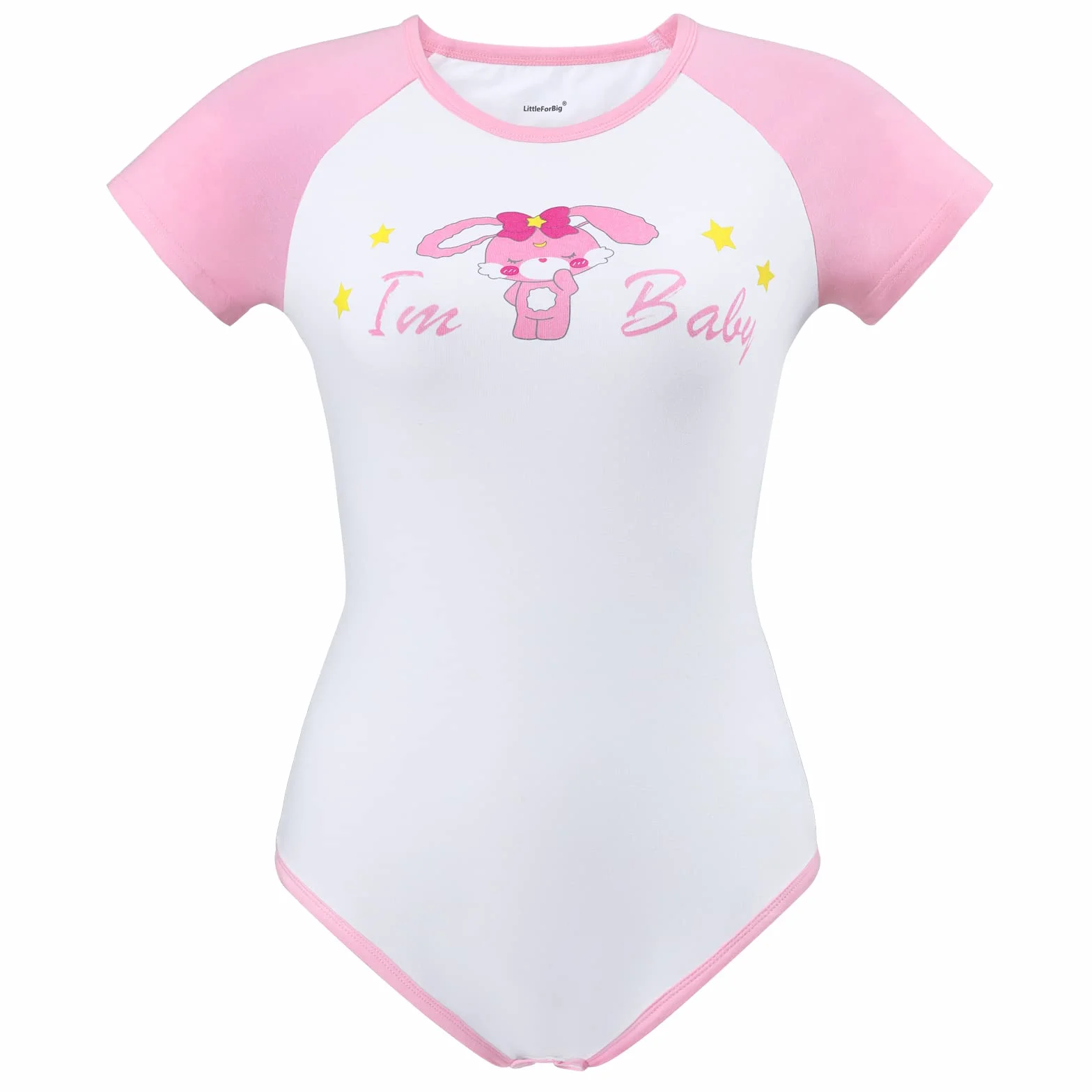 LittleForBig Bawełniany śpioszki Onesie Piżama Bodysuit-Usagi I’m Baby Onesie