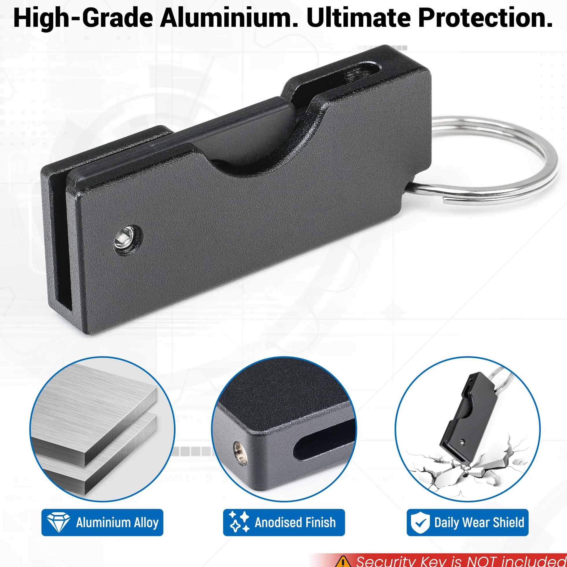 sciuU Metalowa składana obrotowa osłona kompatybilna z kluczem bezpieczeństwa Yubico NFC/YubiKey 5 NFC / 5 NFC FIPS, złącze USB-A - odporna na zarysowania ochronna obudowa ze stopu aluminium - klucz