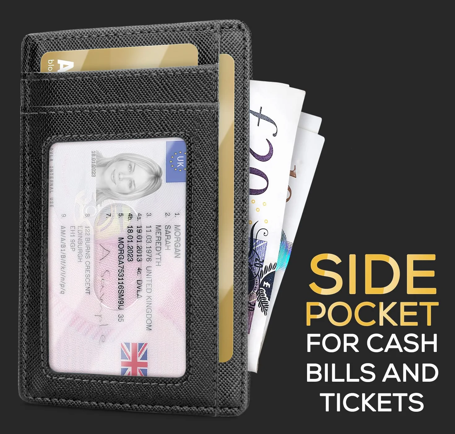 Portfel Męski Slim, Smukły, Lekki, Minimalistyczny Etui na Karty, Blokowanie RFID, Portfel Damski Mały, Small Wallet, Świetny Pomysł na Prezent Pudełko