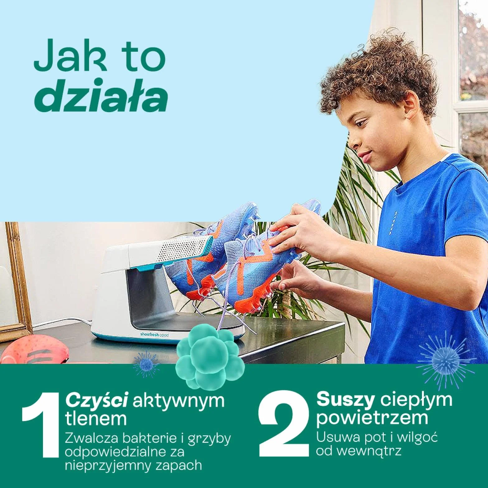Shoefresh Odświeżacz do butów i suszarka do butów | Dezodoryzator do butów | Eliminator zapachu butów, suszarka do butów, elektryczna | Opod