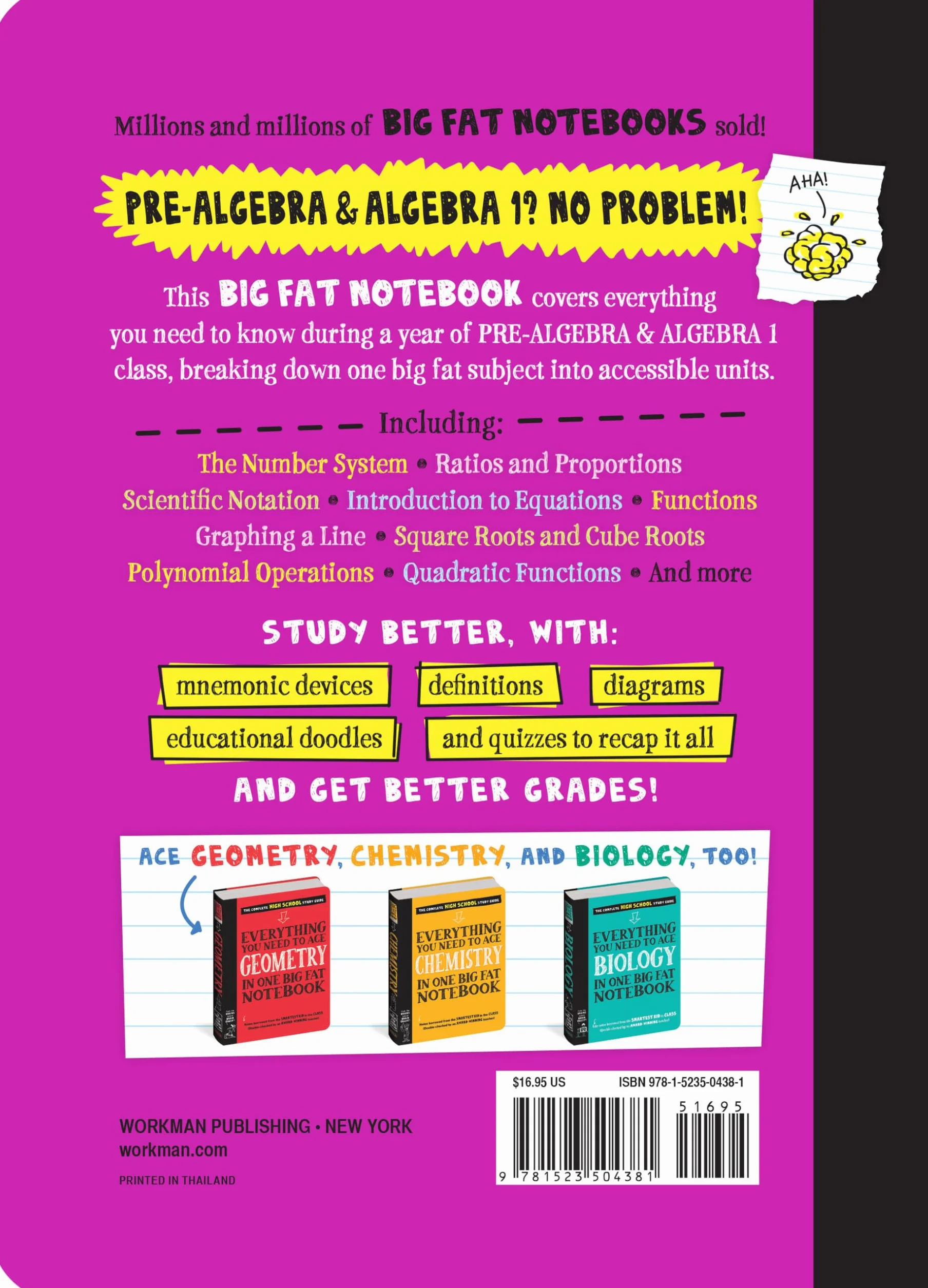 Everything You Need to Ace Pre-Algebra and Algebra I in One Big Fat Notebook: 1 (Big Fat Notebooks)