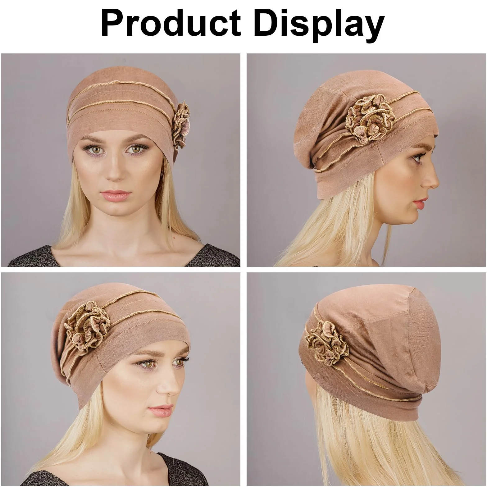 XEPST 4 szt. Chemioterapia Turban czapka dla kobiet, czapka onkologiczna dla kobiet, czapka z rakiem na wypadanie włosów, chusta na głowę damska