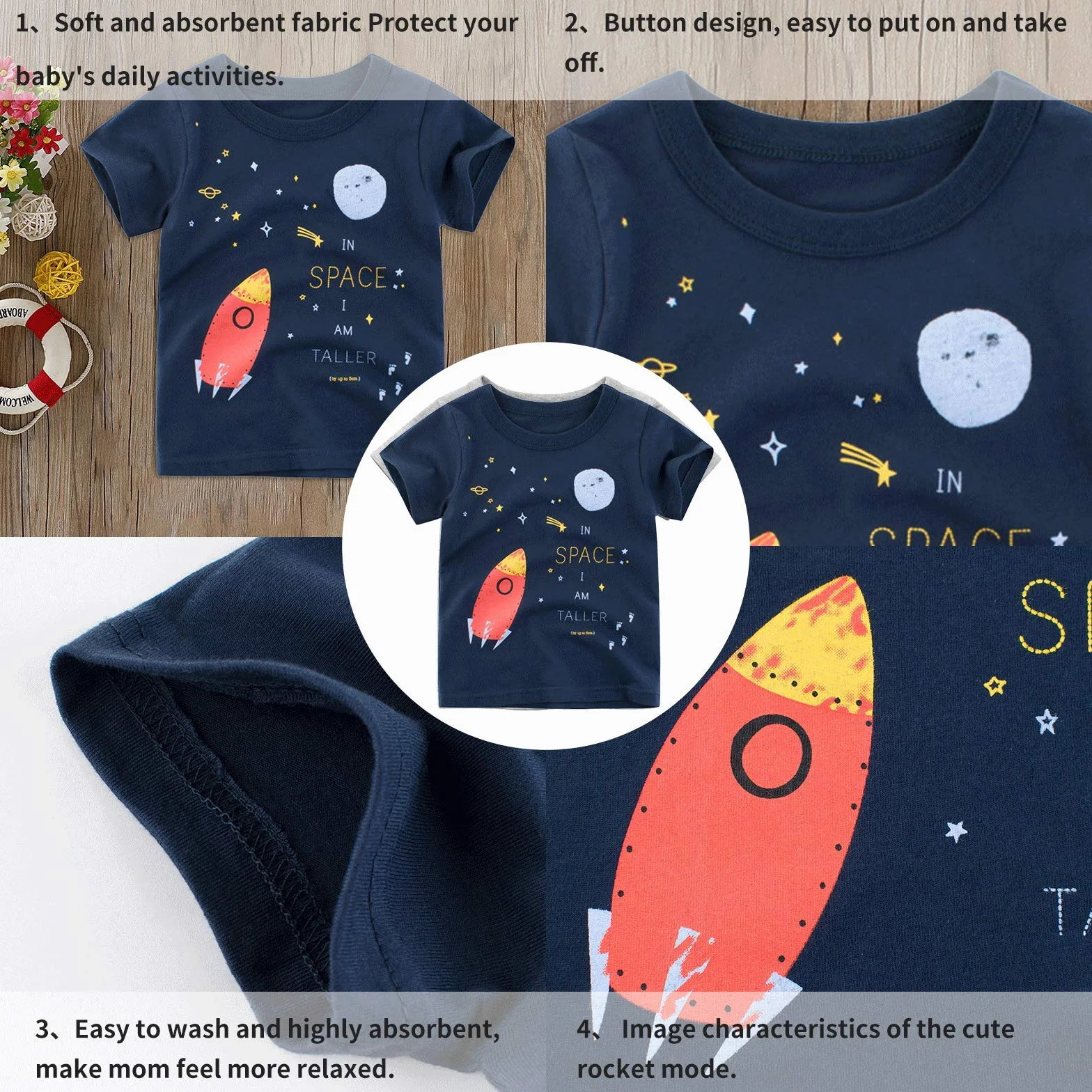 T-shirt dziecięcy, bawełniany, z uroczym wzorem zwierzęcym z kreskówek, uniseks, dla dzieci w wieku 1-7 lat