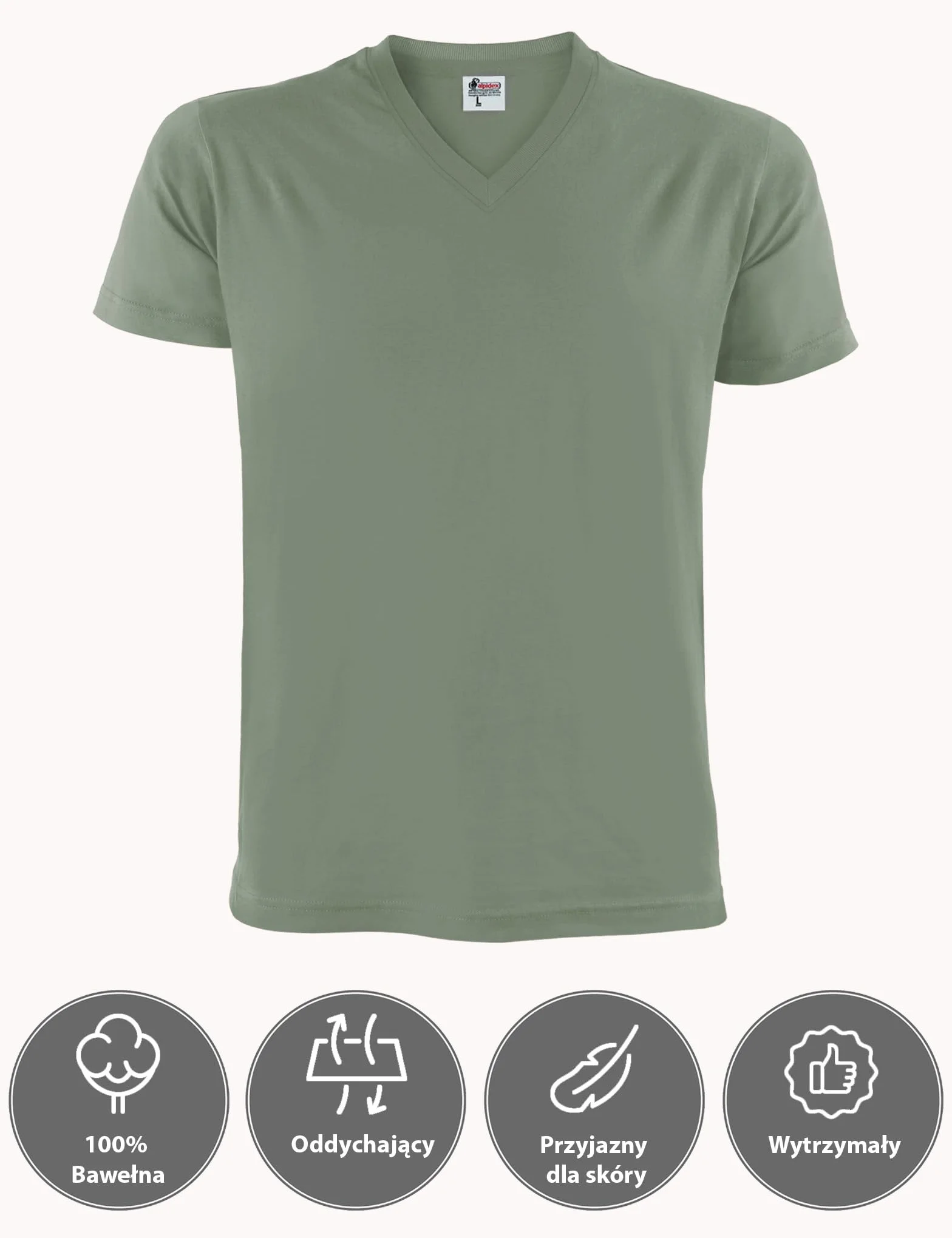 ALPIDEX T-shirt Koszulki Męskie Zestaw Set 5 Sztuk Dekolt V 100% Bawełna Jednokolorowe Krótki Rękaw S M L XL XXL 3XL 4XL 5XL