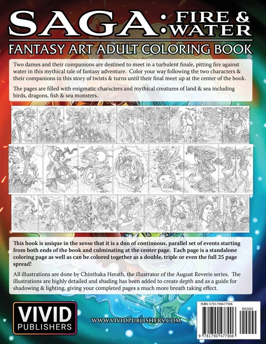 Saga: Fire & Water: Fantasy Art Adult Coloring Book