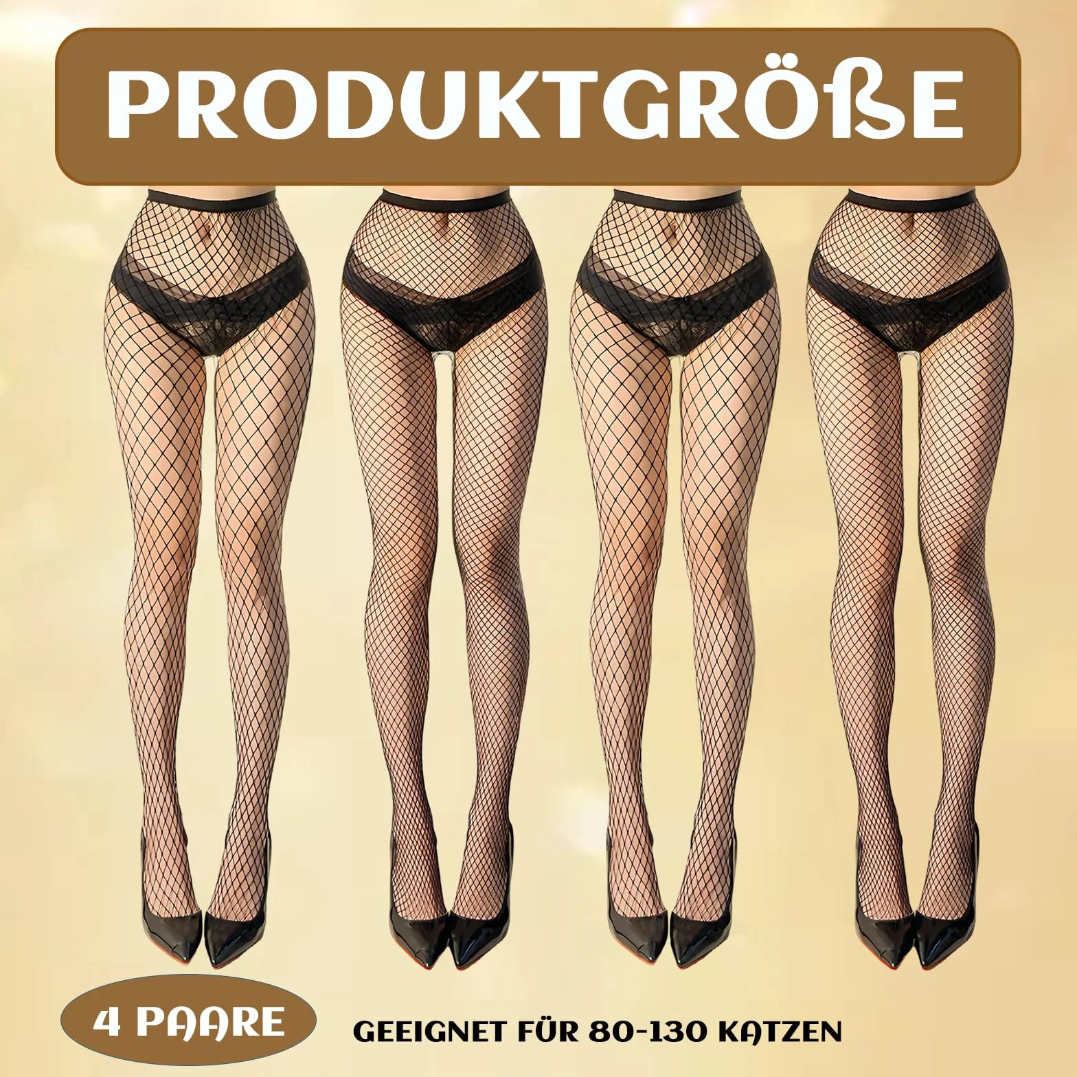 Stockings seksowne damskie rajstopy siatkowe, 4 pary rajstop ze średnią i dużą siateczką, idealne na różne okazje, wygodne i trwałe