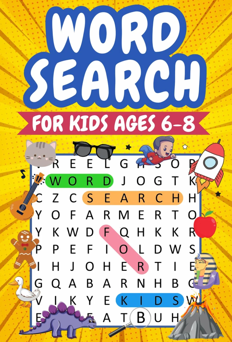 Word Search for Kids Ages 6-8: 100 Themed Puzzles with Pictures for Language Development and Fun