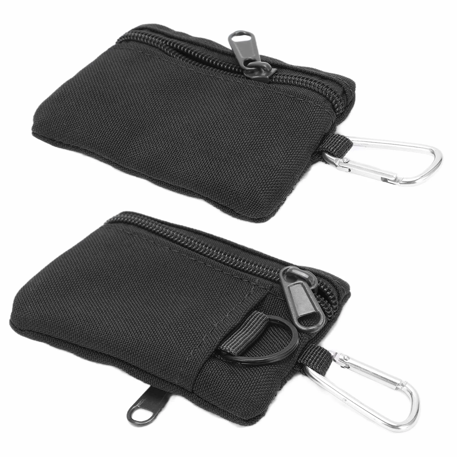 Torebki Mini, Przenośne Mini Etui na Klucze, Etui na Zewnątrz, Portmonetka z Karabińczykiem (Czarny)