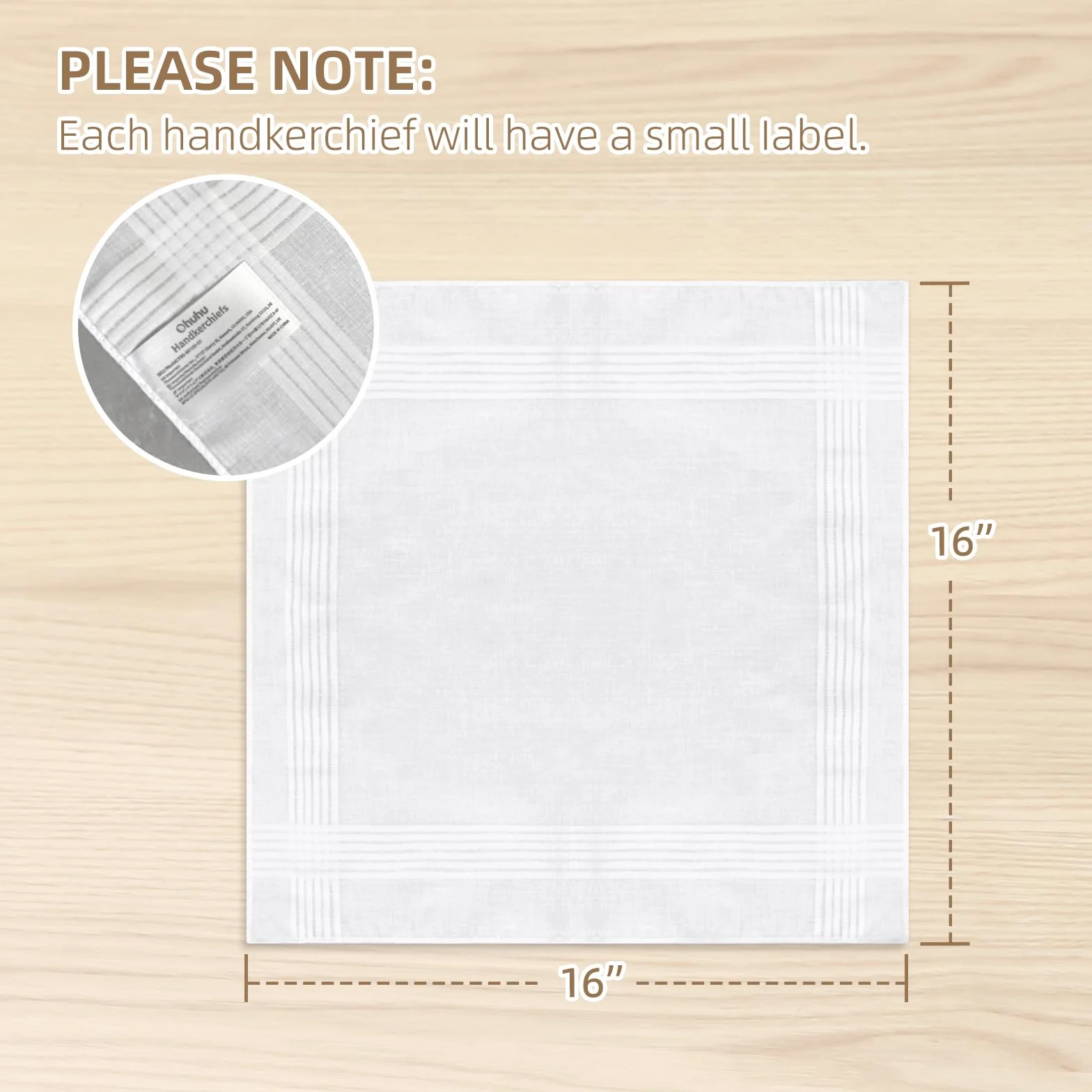 Ohuhu Chusteczki dla mężczyzn, 100% miękka bawełniana chusteczka do prania w pralce biała poszetka na garnitur - 40 cm x 40 cm męska chustka