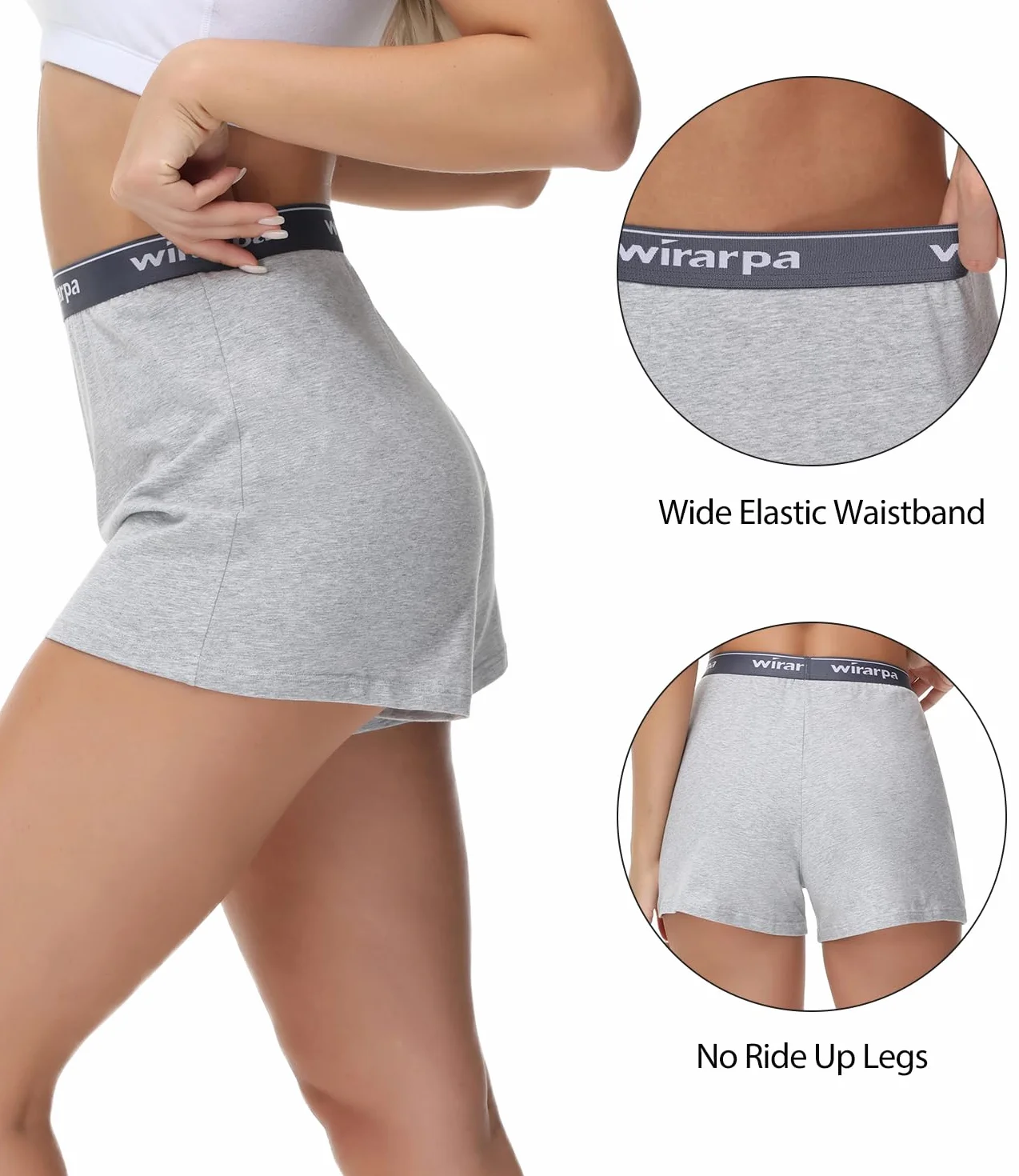 wirarpa Damskie bawełniane spodenki do spania Comfywear Lounge piżamy szorty 3-pak
