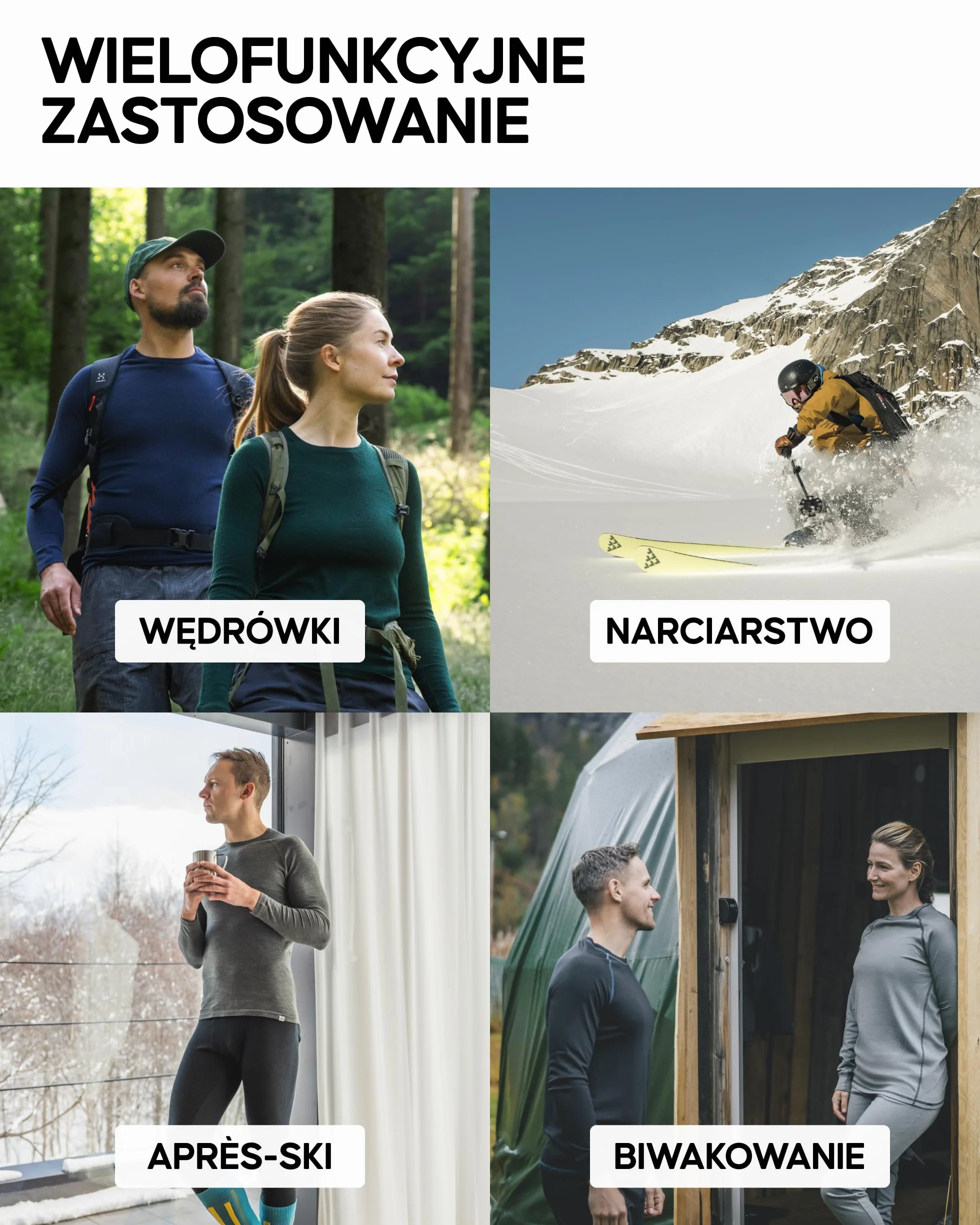 DANISH ENDURANCE Półgolf z Zamkiem Męski Wełna Merino, Zestaw Termiczny, Spodnie i Koszulka z Długim Rękawem