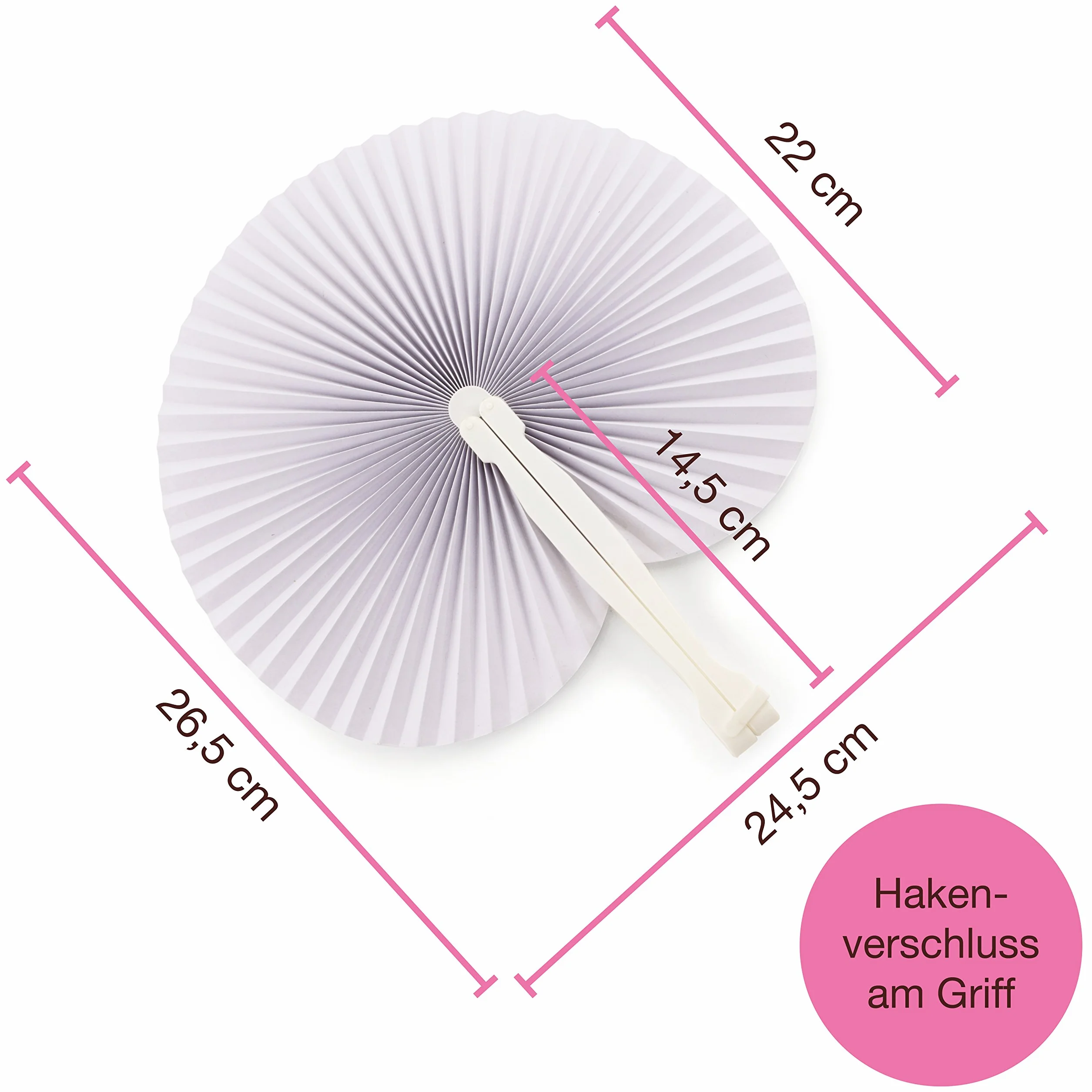 WeddingTree ® 60 x składany wachlarz, biały papierowy wachlarz, pomaga gościom zachować spokój, prezenty dla gości, wesele, przyjęcie, taniec brzucha flamenco