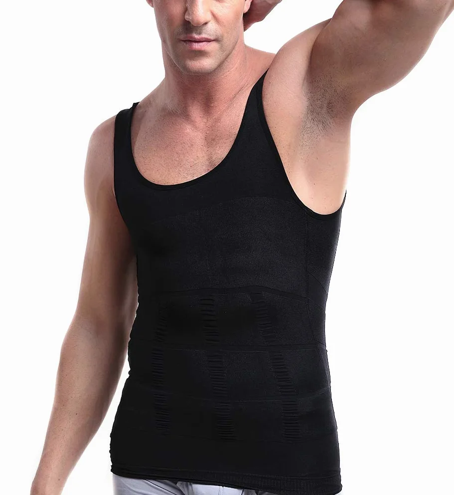 Męski Slimming Body Shaper Vest Shirt, Compression Muscle Tank