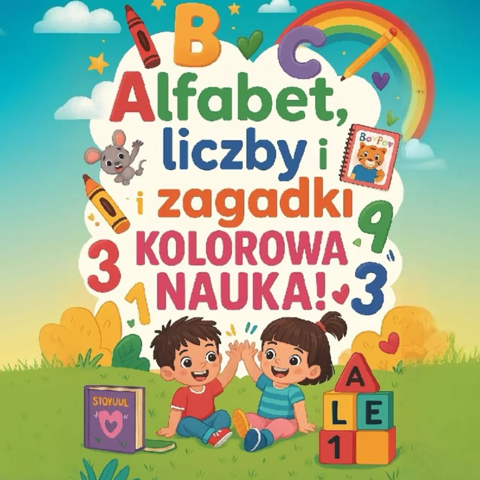 Kolorowanka edukacyjna dla dzieci 3-6 lat:: Nauka alfabetu, liczb i pierwsze łamigłówki