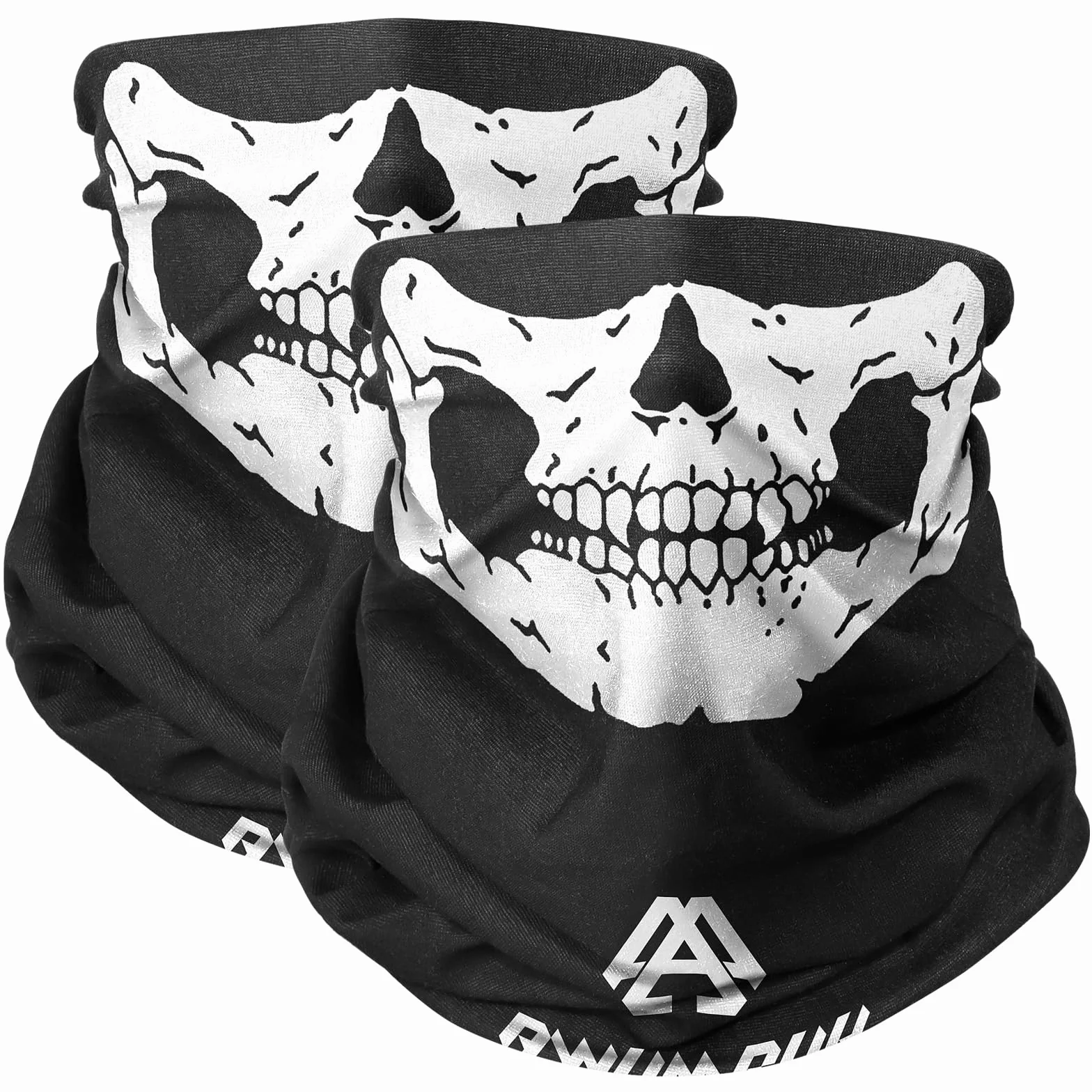 Awumbuk Chusta Wielofunkcyjna Maska na Twarz, Czarna, 2 Pack