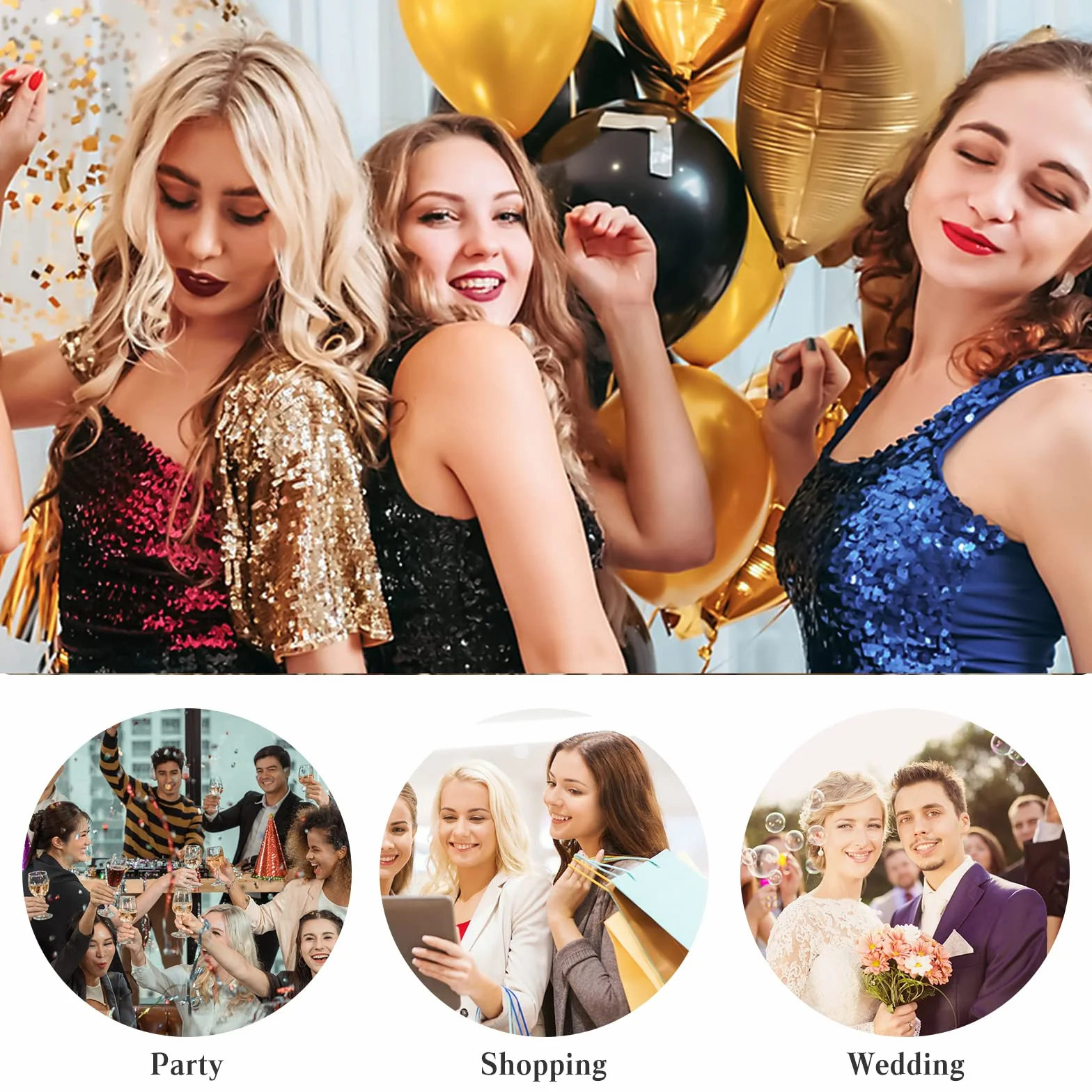 CORIOS Mała torebka wieczorowa dla kobiet, elegancka kopertówka, torebka ślubna