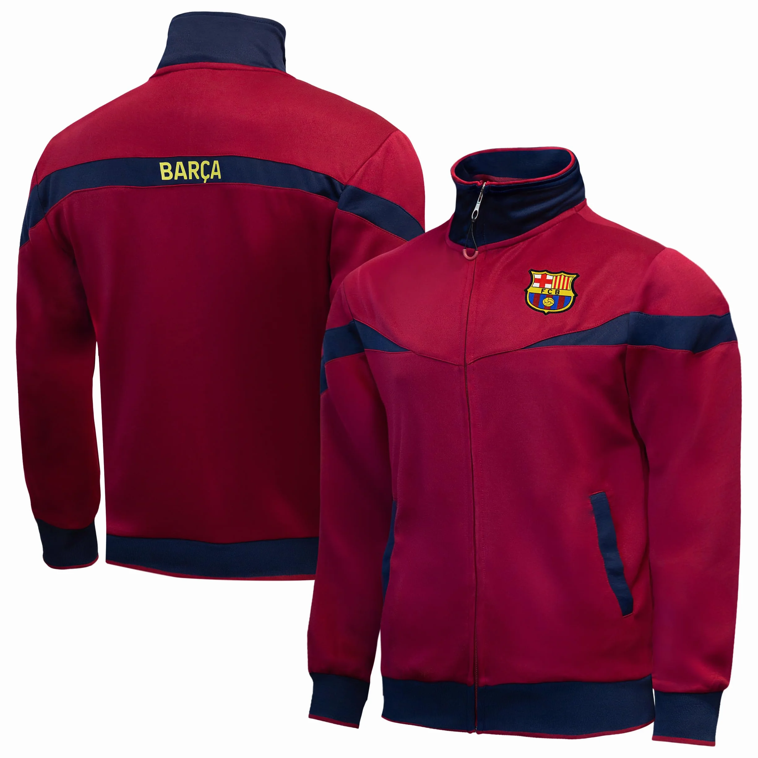 Icon Sports Męska kurtka treningowa Fc Barcelona na zamek błyskawiczny, czerwona, S