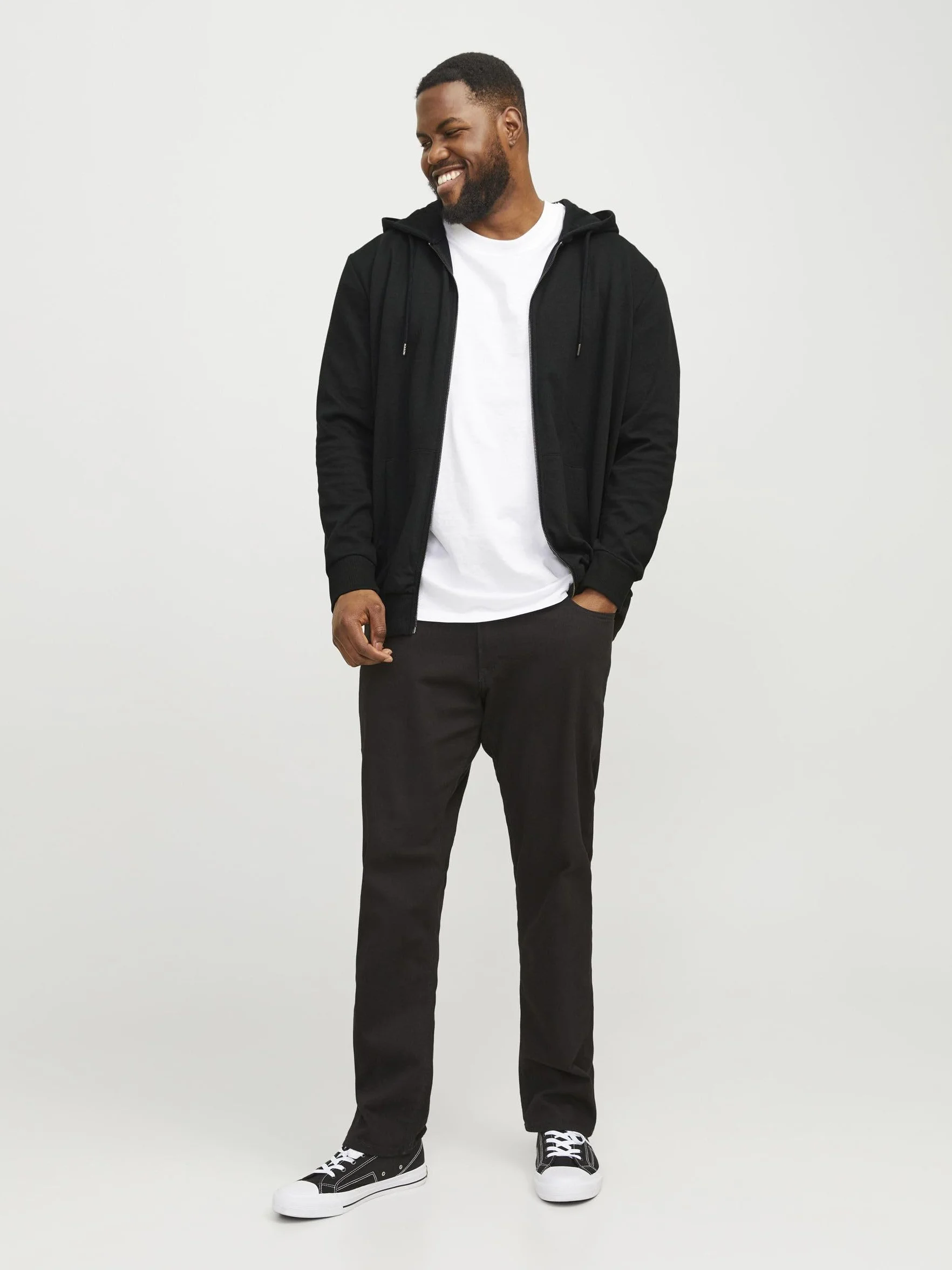 JACK & JONES Sweter rozpinany Mężczyźni Jjebasic Sweat Zip Hood Noos Ps