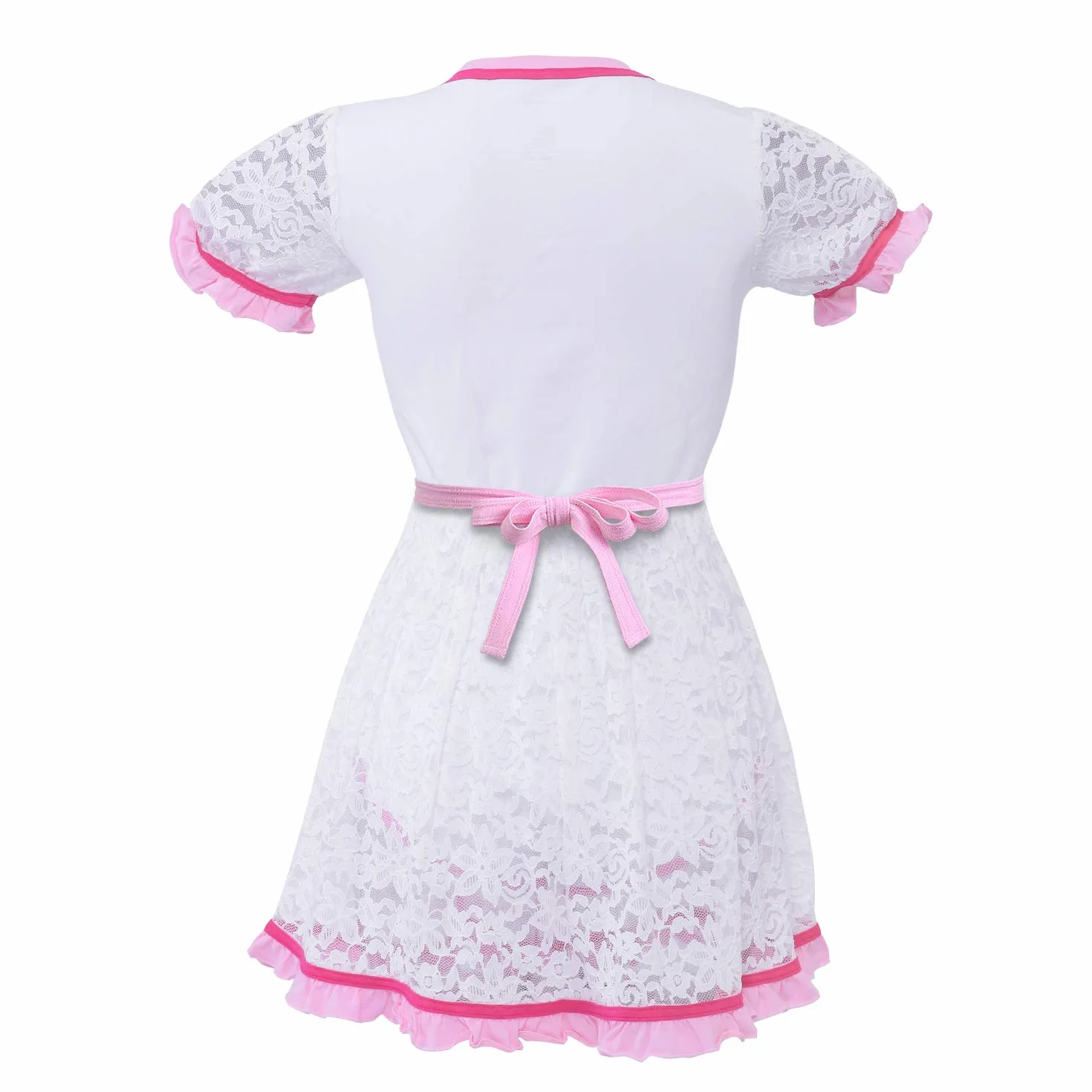 LittleForBig Dorośli Baby miłośnik pieluszek (ABDL) zatrzas w komkroku jednoczęściowy śpioszki-Daddy's Princess Koronkowa sukienka