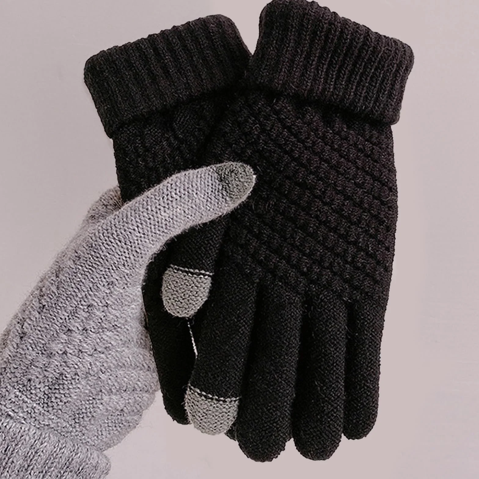 GWAWG 2 szt. damskie rękawiczki termiczne do ekranów dotykowych – damskie ciepłe rękawiczki zimowe dla kobiet, polar lined outdoor running cycling cold weather accessories
