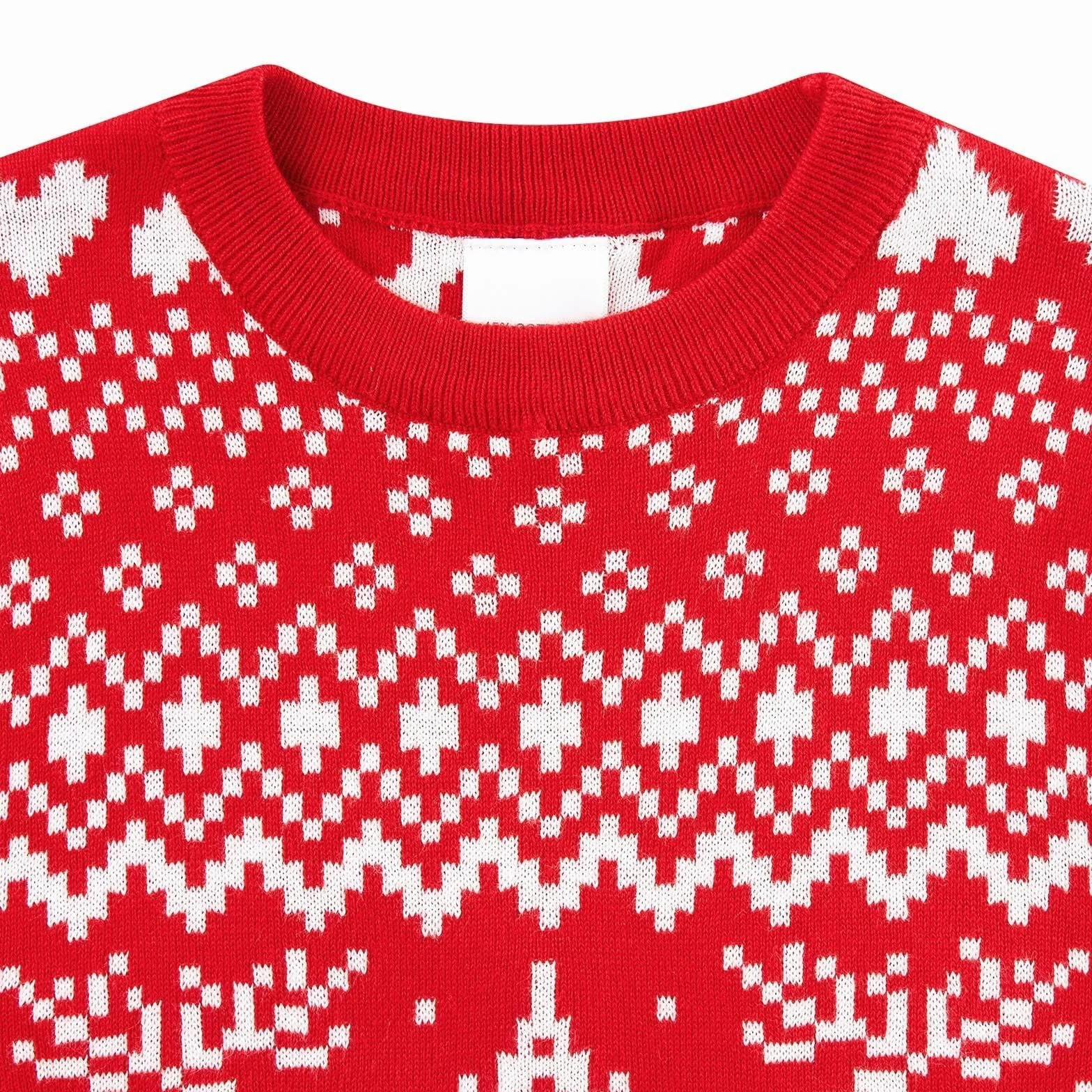 AIDEAONE Świąteczna sukienka z dzianiny dla dziewczynek X-Mas czerwona sukienka sweter sukienka