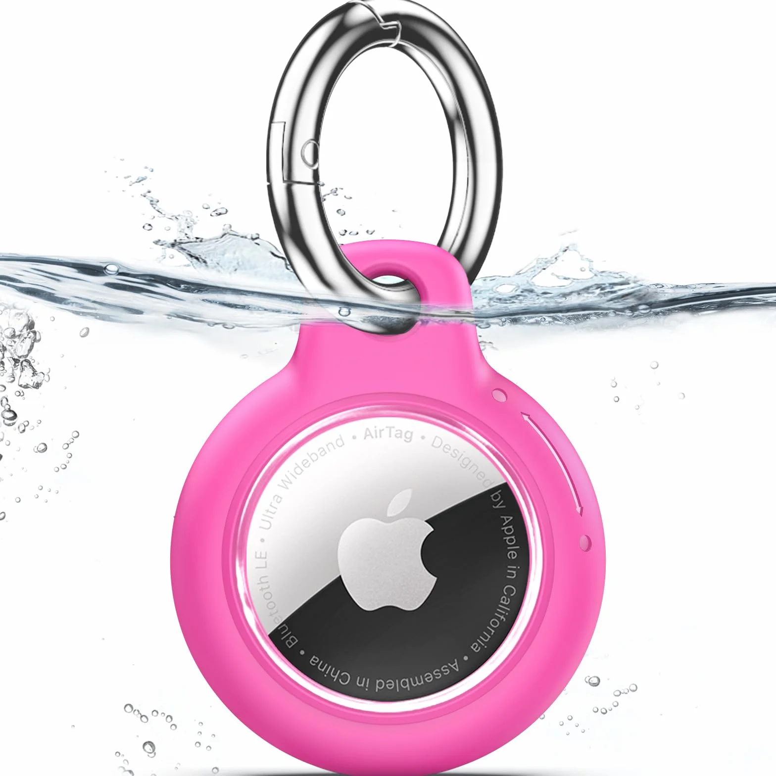 Wodoszczelne etui do Apple Airtag Holder z blokadą, Airtag zawieszka breloczek do kluczy Case with Keychain do bagażu/roweru/zwierząt domowych