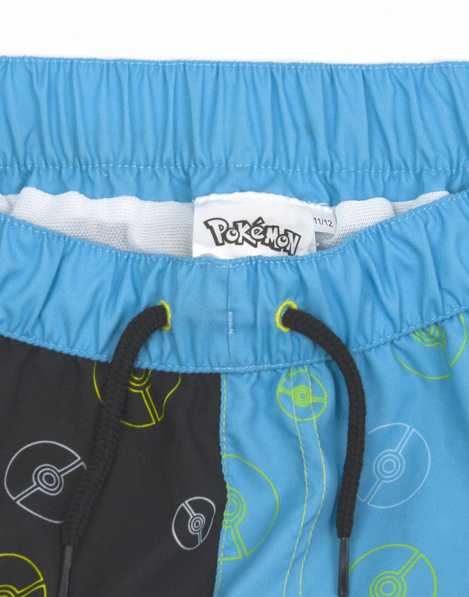 Pokemon Szorty kąpielowe dla chłopców | Czarno-niebieskie stroje kąpielowe Pikachu dla dzieci i nastolatków | Spodnie kąpielowe dla graczy ze sznurkiem w pasie