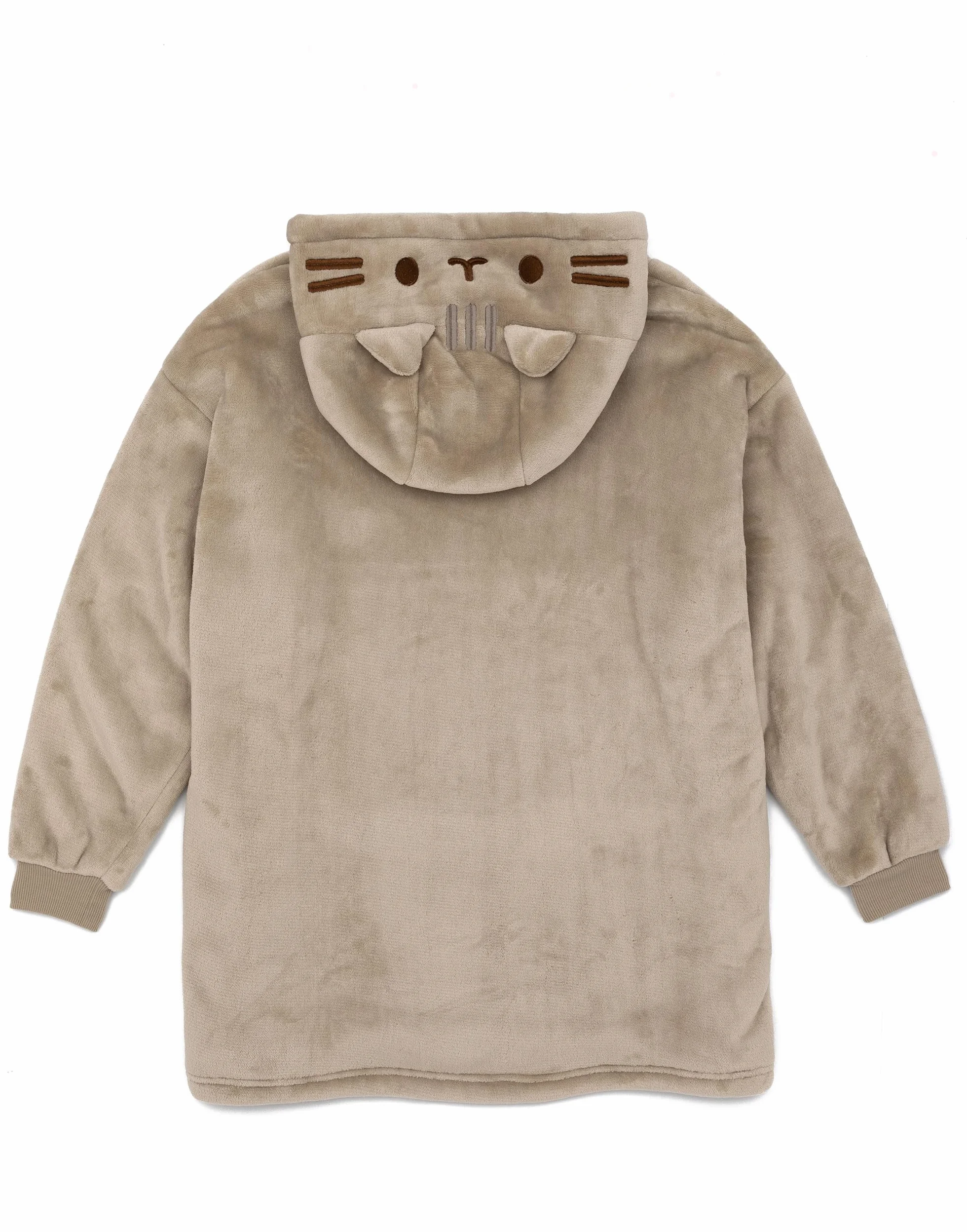 Oodie Pusheen Dziewczynki Brązowy Kocowy Sweter z Kapturem | Zanurz się w Komforcie z Wyszywaną Twarzą Pusheen | Idealny do Gry, Relaksu i Przytulnych Dni | Z Kapturem dla Dodatkowego Ciepła