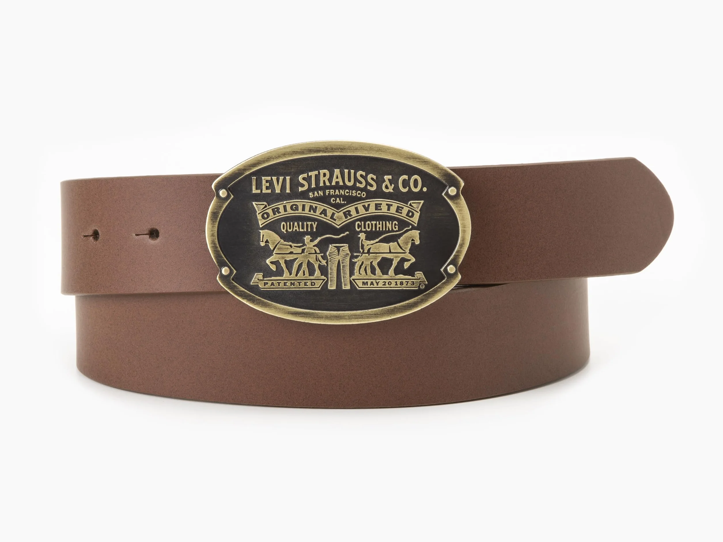 Levi's Billy Plate Belt Mixed, średni brązowy, 120
