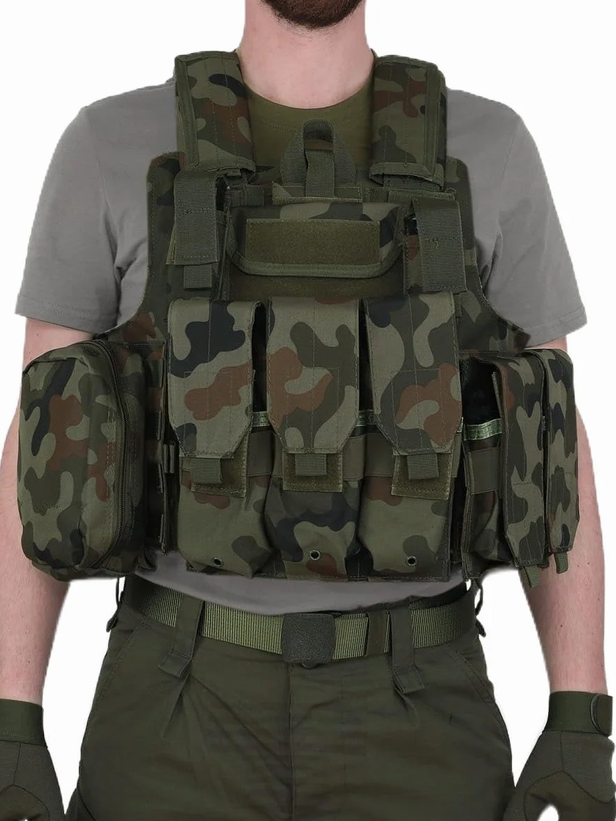 Dominator Camo kamizelka taktyczna CIRAS Maritime Molle, dla wojska i policji, męska, outdoorowa kamizelka myśliwska, kamizelka polowa CS do Airsoft i Paintball z wyposażeniem Molle
