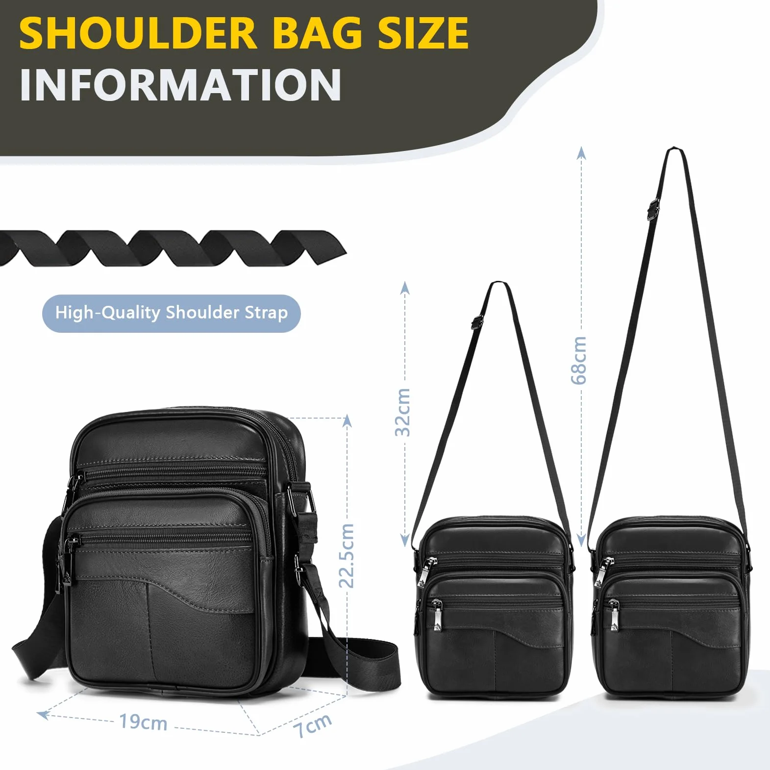 SPHAER Męska Torba Na Ramię Skórzana Torba Crossbody Męskie Torby Casualowe Torby Boczne Biznesowa Torba Kurierska Wodoodporna Z Regulowanym Paskiem Dla Mężczyzn Do Codziennego Użytku W Pracy