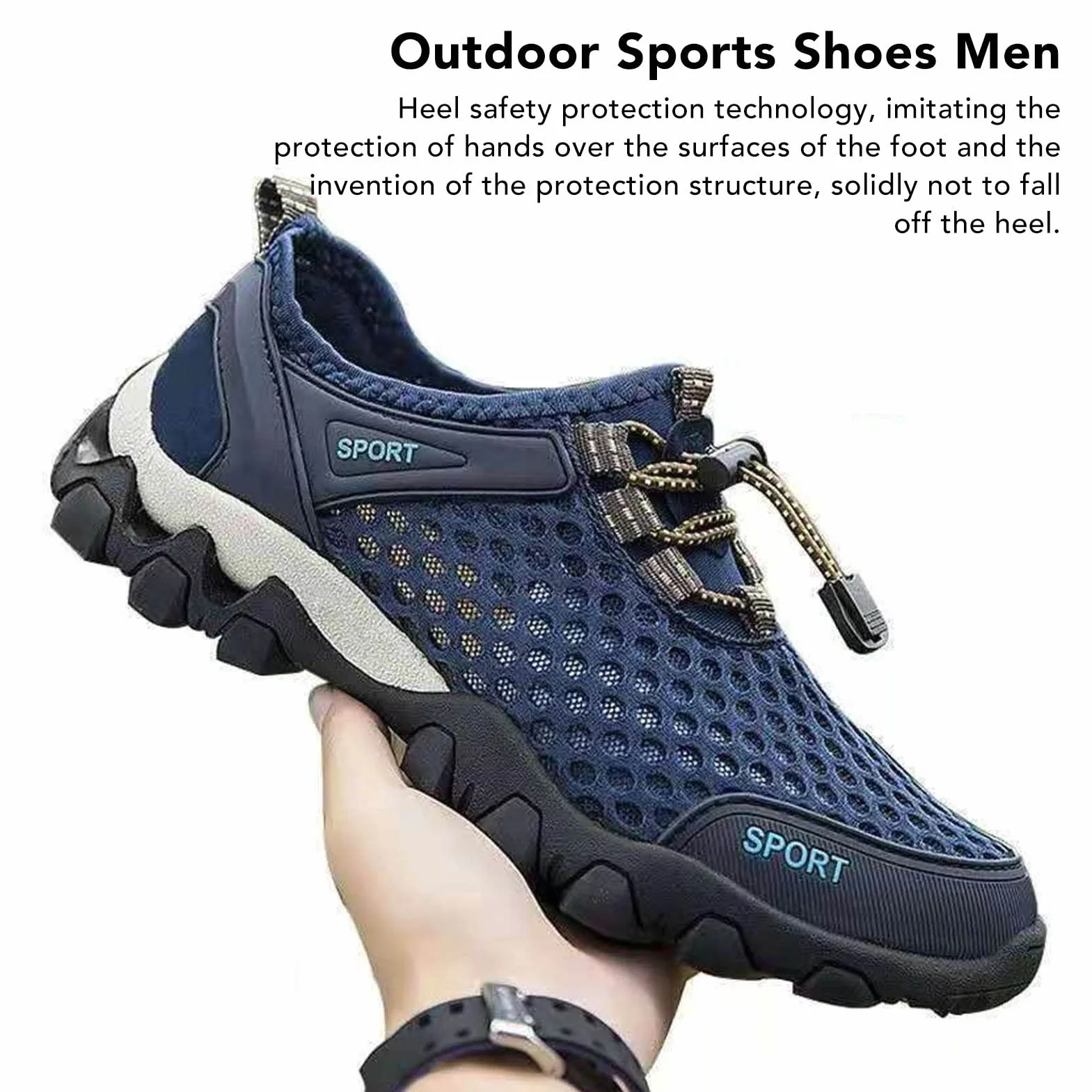 Siatkowe Buty Sportowe, Odporna na Zużycie Gumowa Podeszwa Ochrona Konstrukcji Szybkie Sznurowadła Męskie Buty Sportowe do Wspinaczki Górskiej (42)