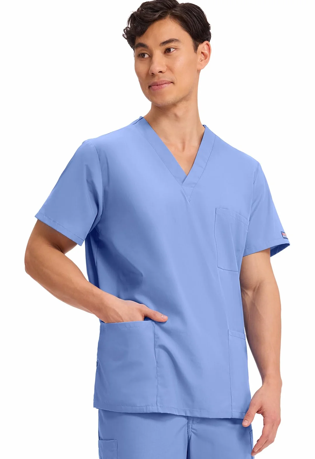 CHEROKEE Mężczyźni - Męski Scrub Top Plus Size Originals - Odzież medyczna - z 3 kieszeniami - Dekolt w serek - WWE4876