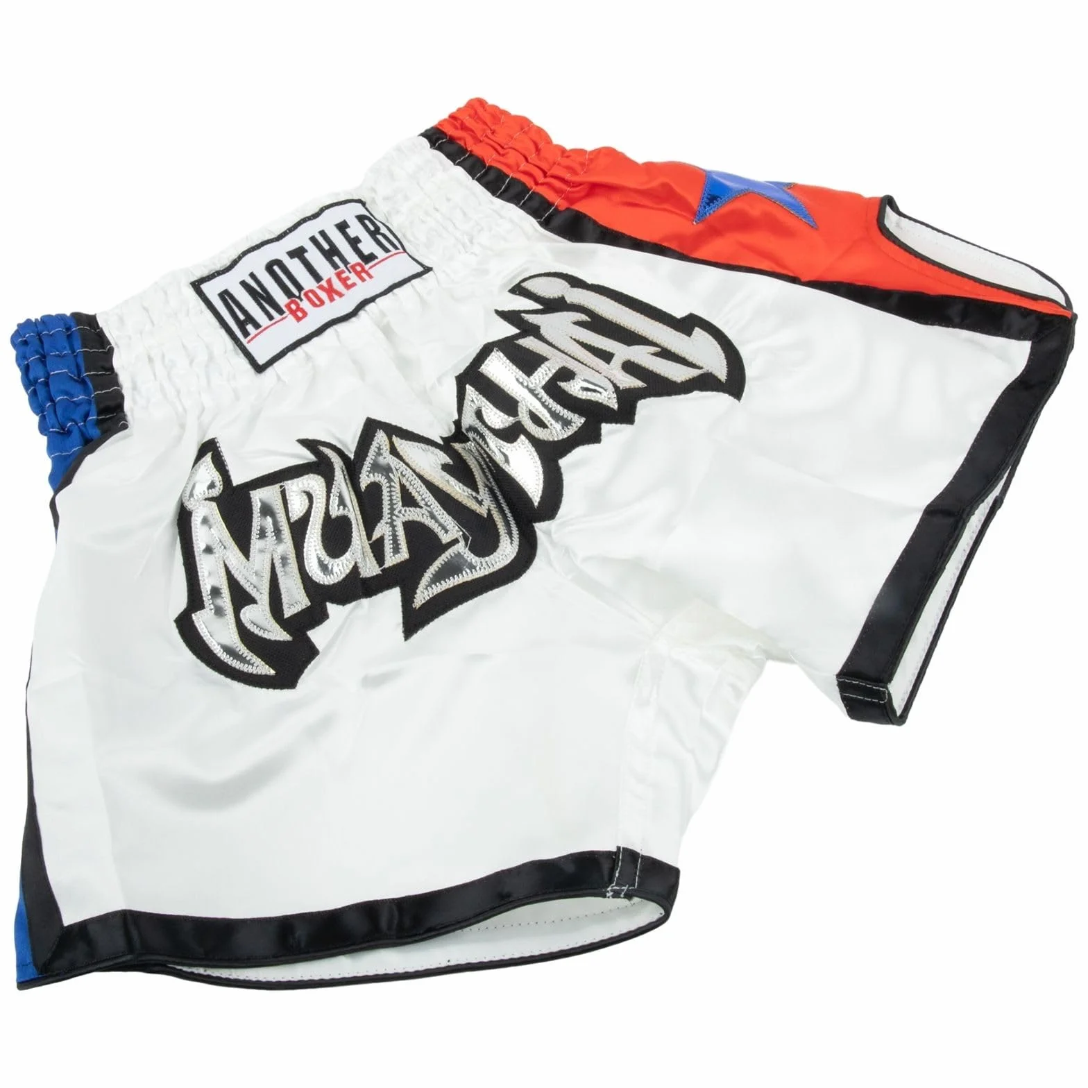 Zilimontt Unisex Muay Thai spodenki walki, sportowe spodenki z nadrukiem, do boksu muay thai, MMA, kickboxingu, spodenki MMA, odzież, klatka treningowa, walka, grappling, wojenne, M białe