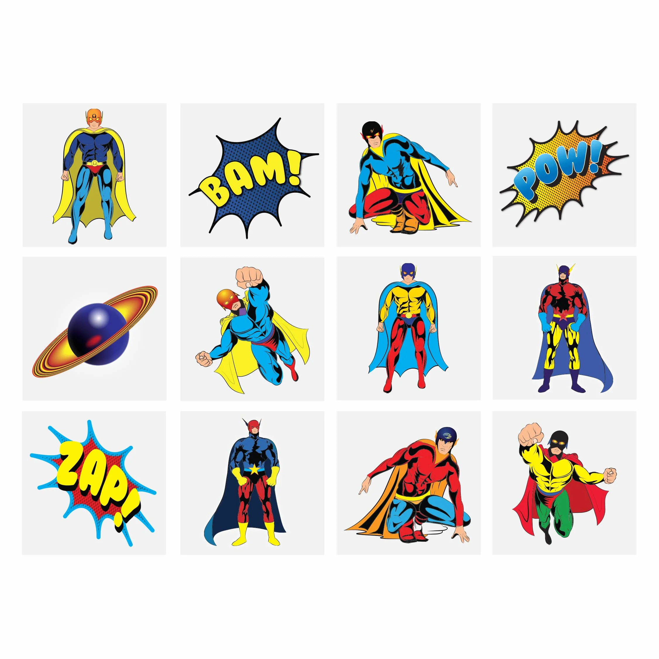 24 Temporary super hero tattoos children kids goody party pinatta fillers