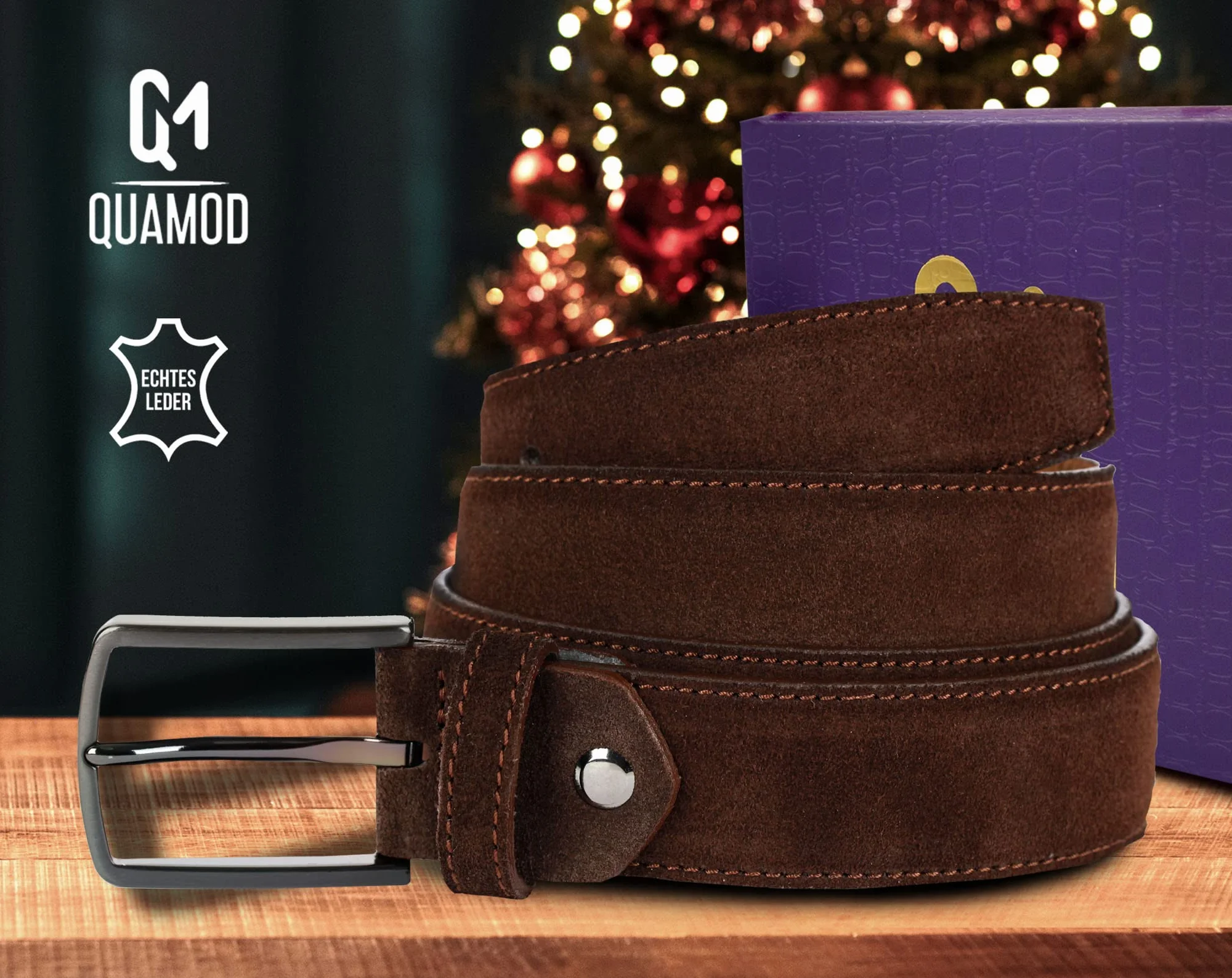 suede riem heren | 3,5cm-4cm (35mm-40mm) breed | Kwaliteitsriem met geschenkdoos | milieuvriendelijke en eerlijke productie
