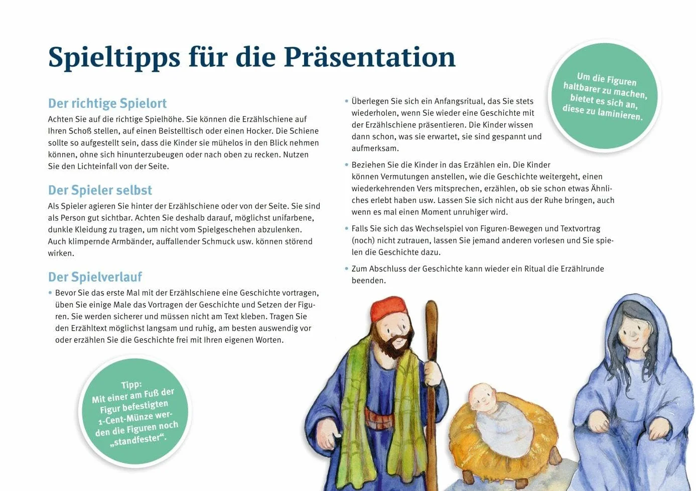 Jesus wird geboren. Erzählschienen-Figurenset: Spielfiguren zum Ausschneiden und Skript. Religionspädagogik in Kindergarten und Grundschule