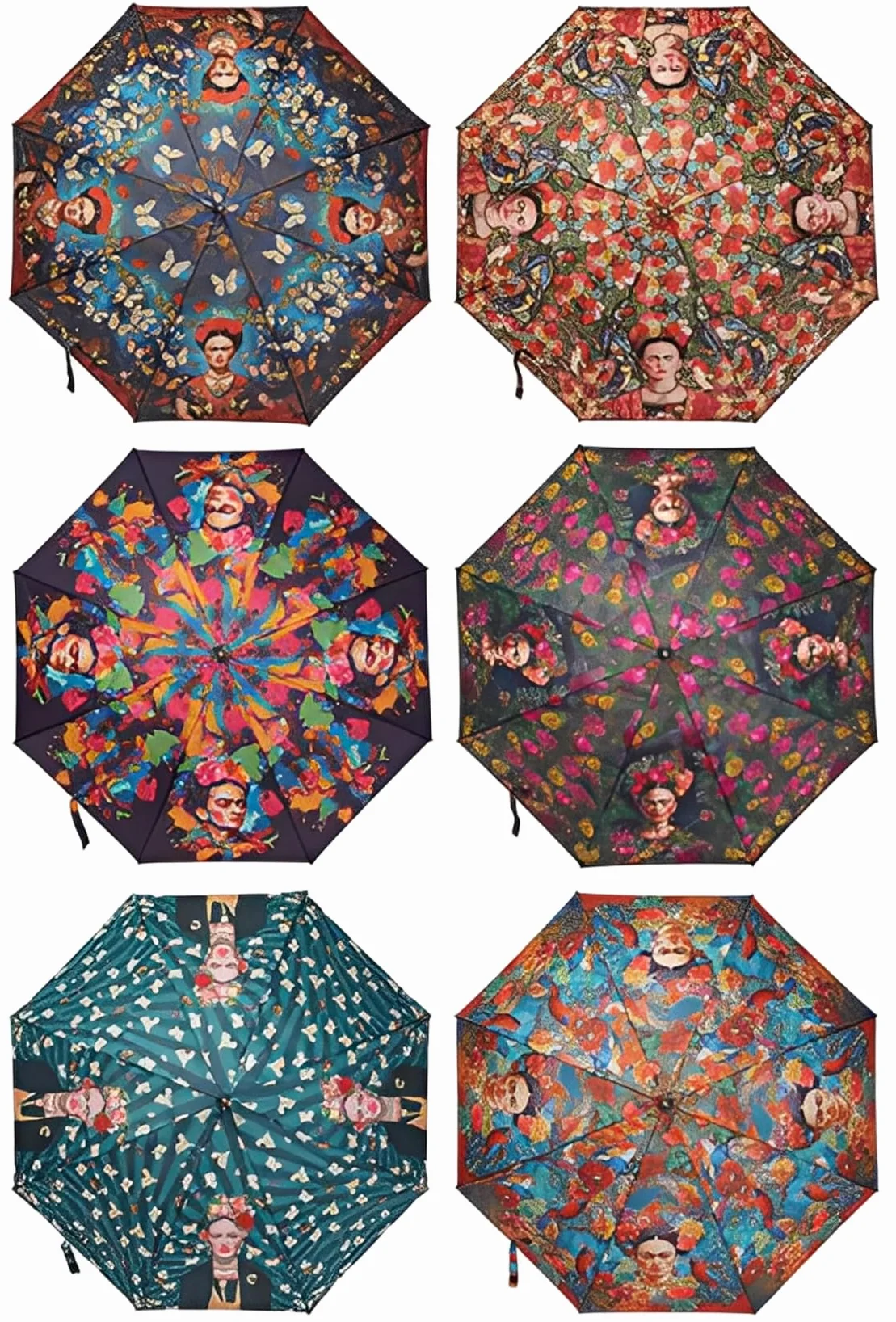 Miro Travel Wear Parasol Frida dla kobiet Kolor, sztuka i styl w deszczu! Długi parasol wiatroszczelny | Motyle kwiatowe | Oryginalny prezent