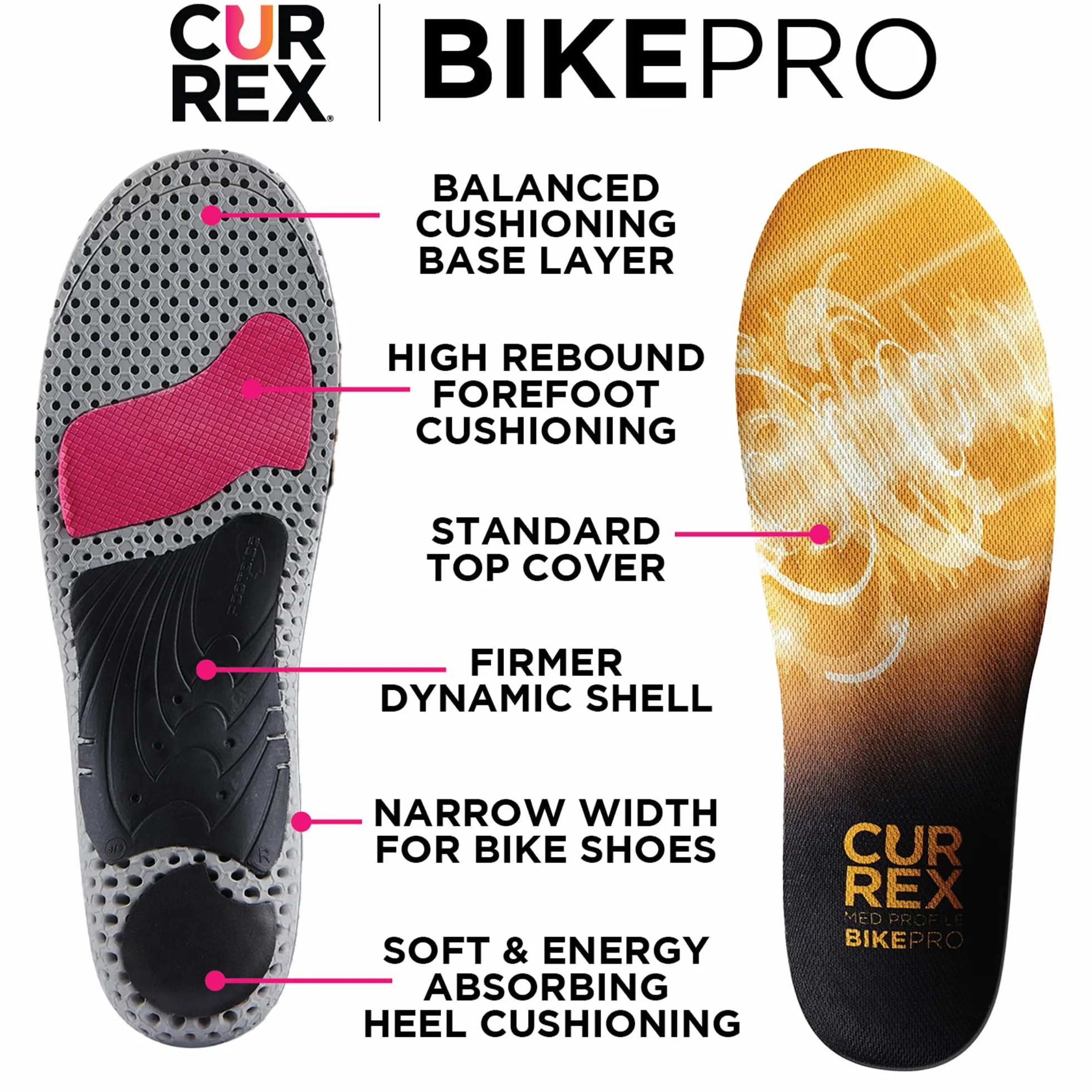 CURREX BikePro Sole - Twój nowy wymiar w rowerze. Dynamiczna wkładka do jazdy na rowerze, rowerze górskim lub jazdy na rowerze.