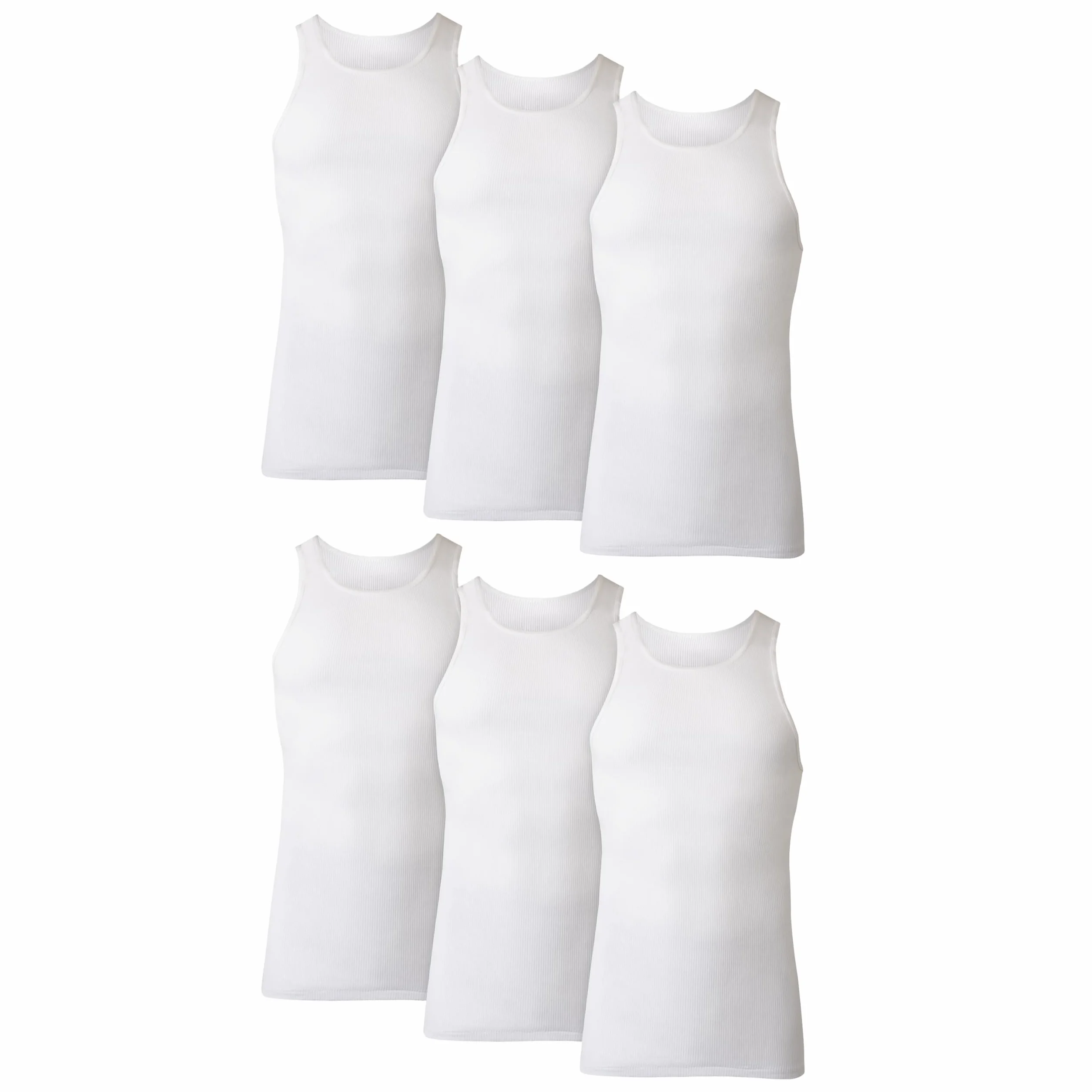 Hanes Bielizna Mężczyźni Undershirt Tank, Moisture-wicking Ribbed, Lightweight Cotton Tank Undershirts, Black/White Options, Multi-pack (6 w zestawie)