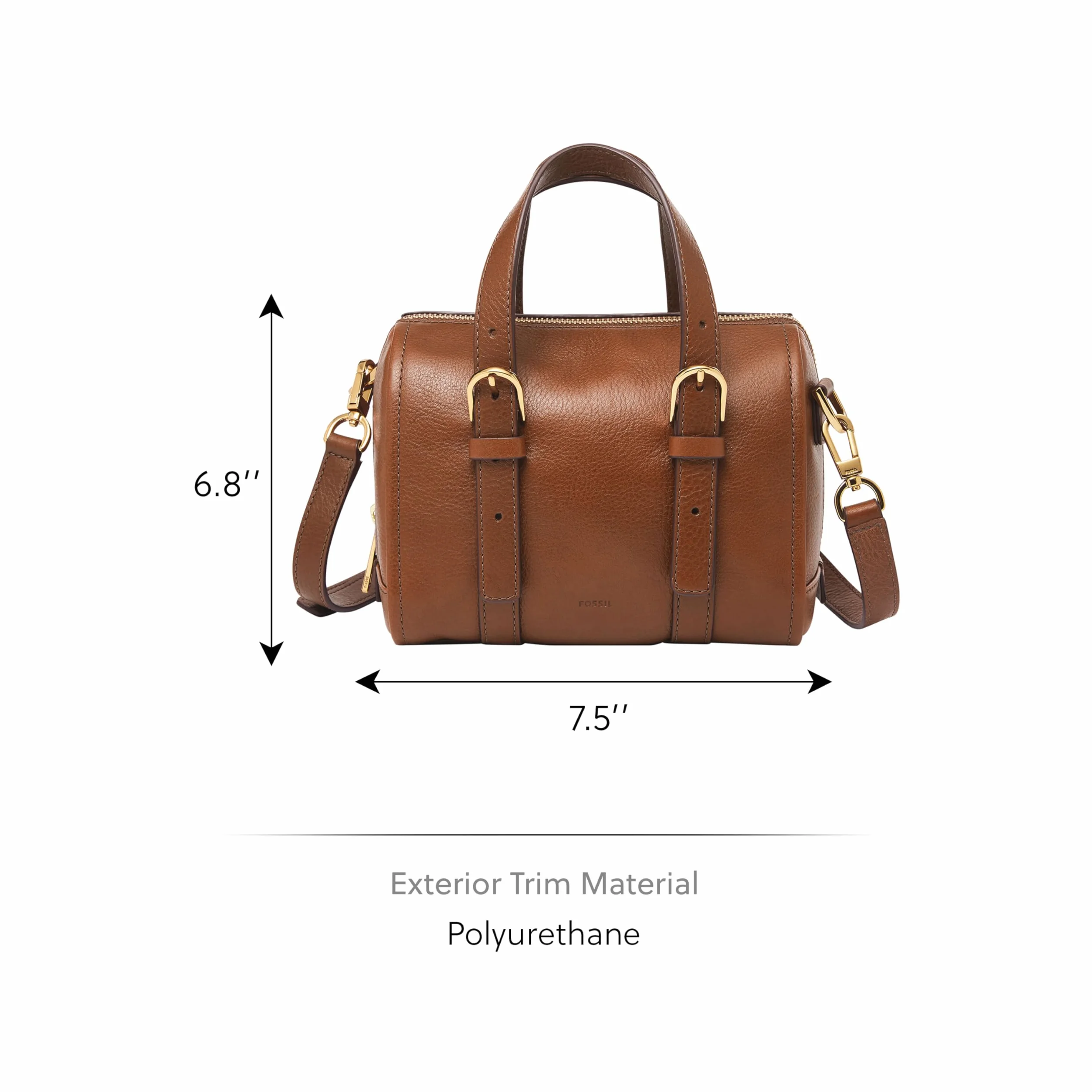 Fossil Carlie Satchel damskie, brązowy, 19 cm L x 12.1 cm W x 17.1 cm H