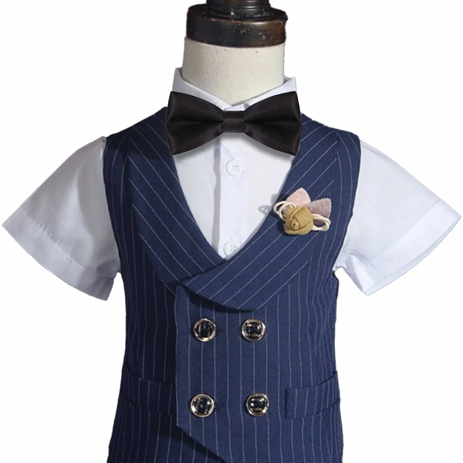 Muszka dla dzieci i chłopców, klasyczna, regulowana kokardka, jednokolorowa, z zapięciem na haczyk, gumka z gumką, ekstrawaganckie gładkie kokardki, czarny