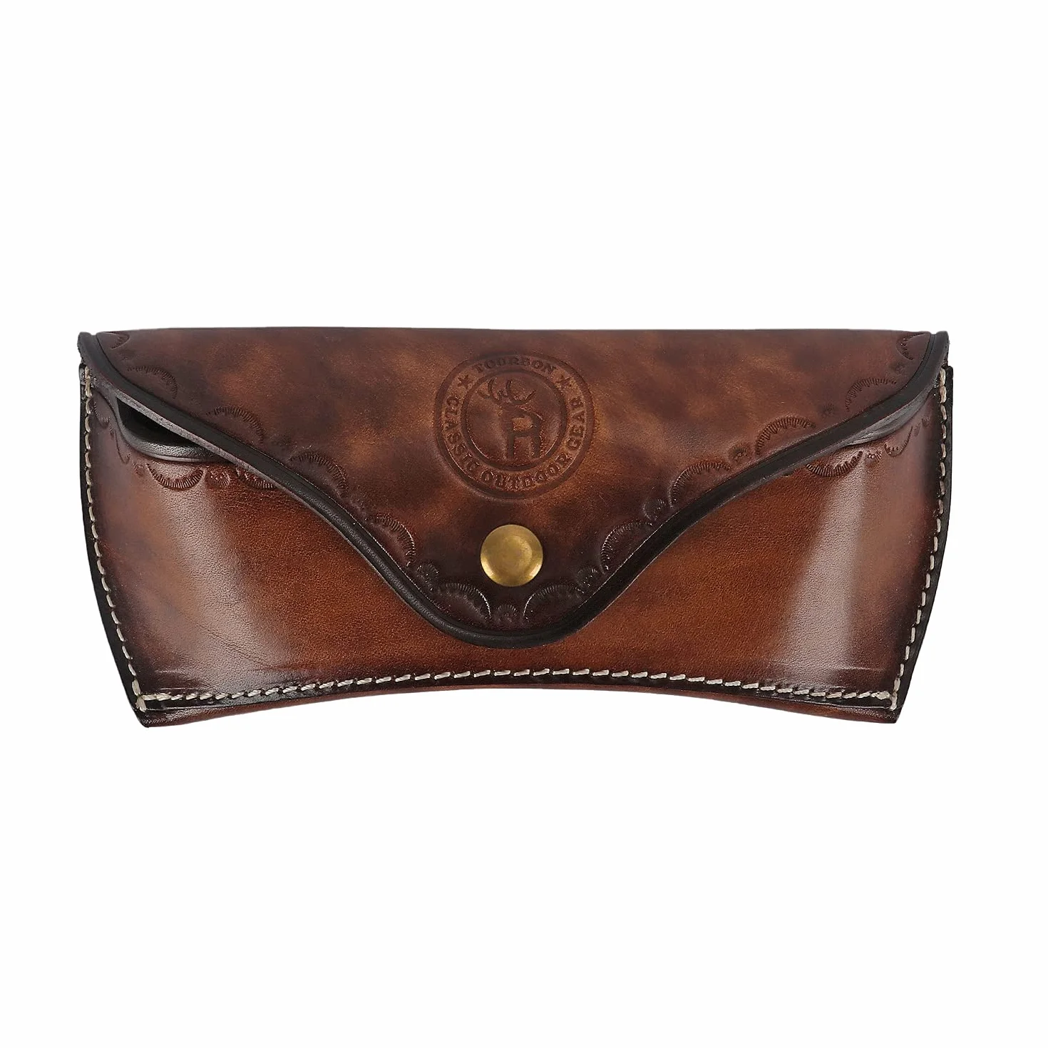 TOURBON Unisex Deluxe skórzane etui na okulary twarde pudełko do przechowywania okularów do czytania