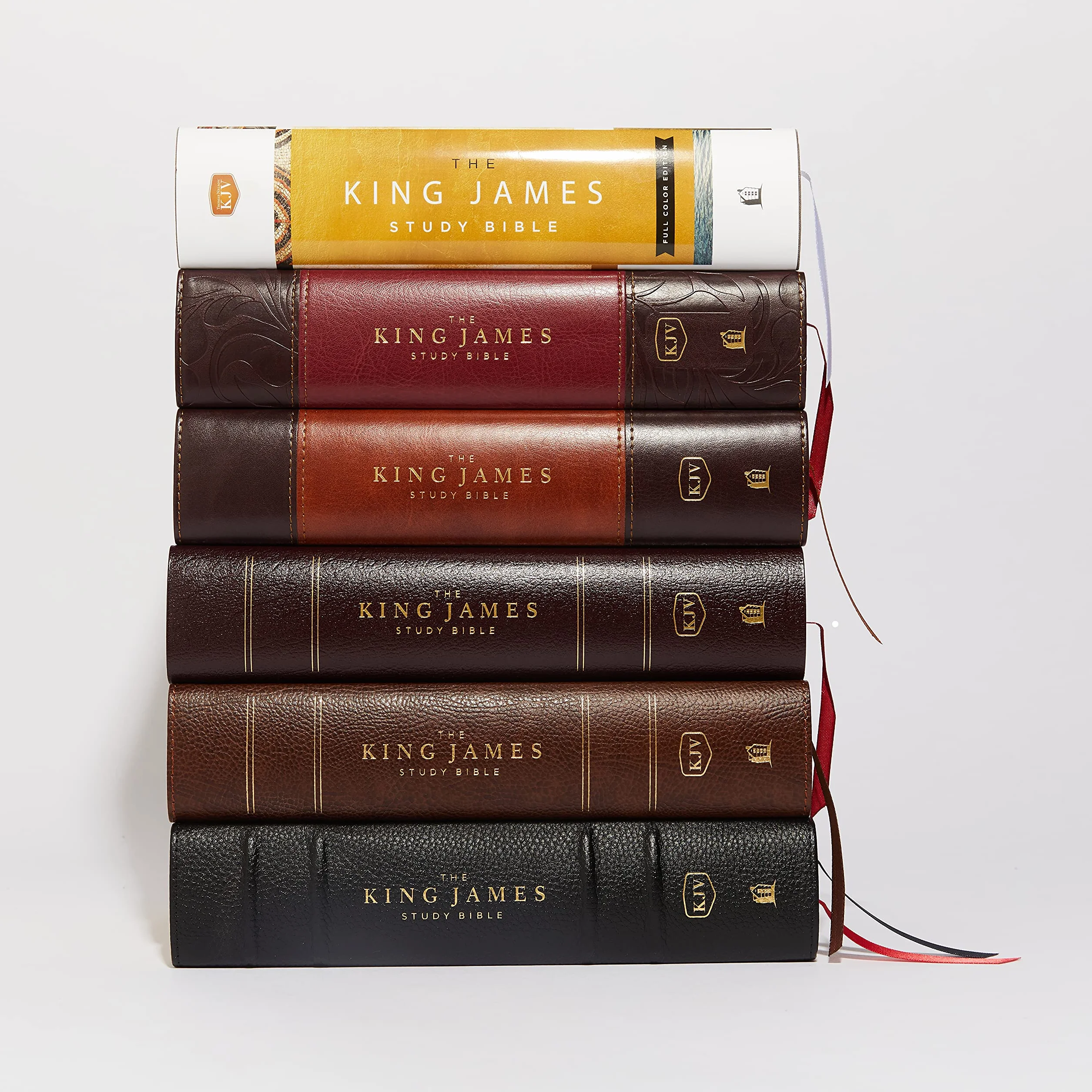 The King James Study Bible, Imitation Leather, Brown, Full-Color Edition: Holy Bible, King James Version – Great for Father's Day
