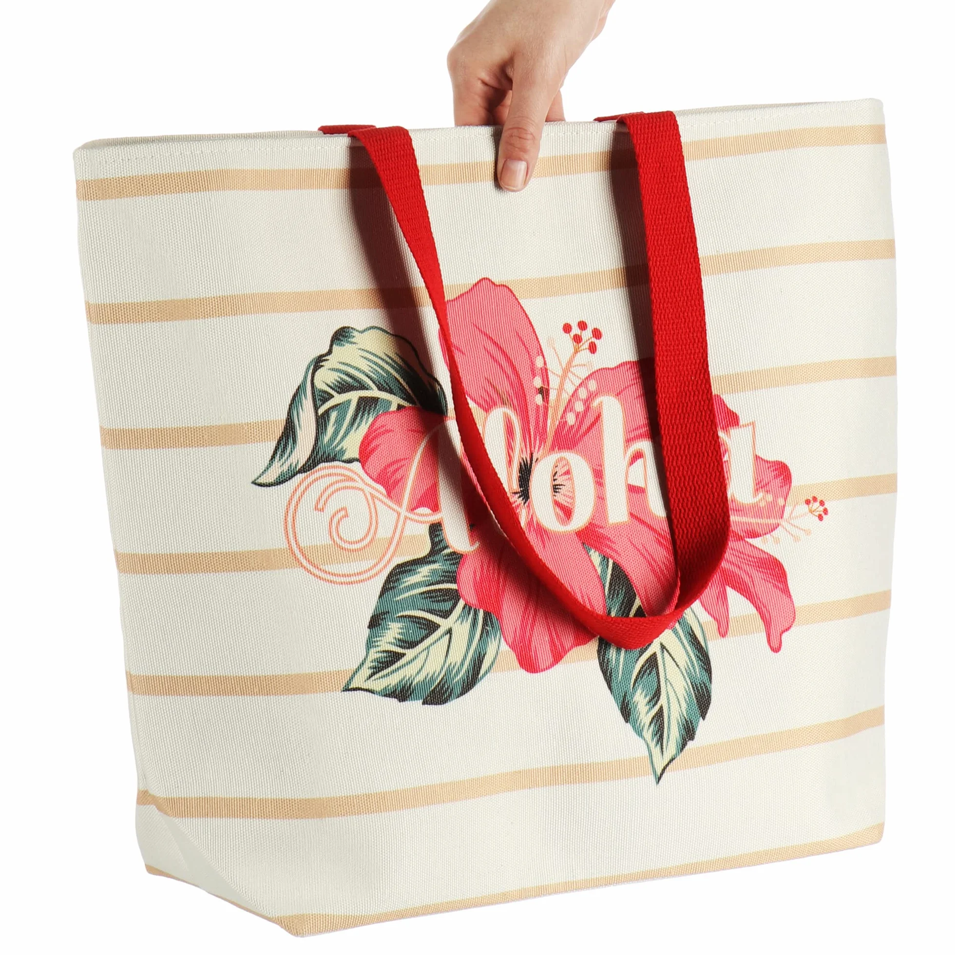 com-four® Duza torba plazowa - torba na akcesoria kapielowe - damski shopper - model na ramie do basenu i wakacyjnych wyjazdów